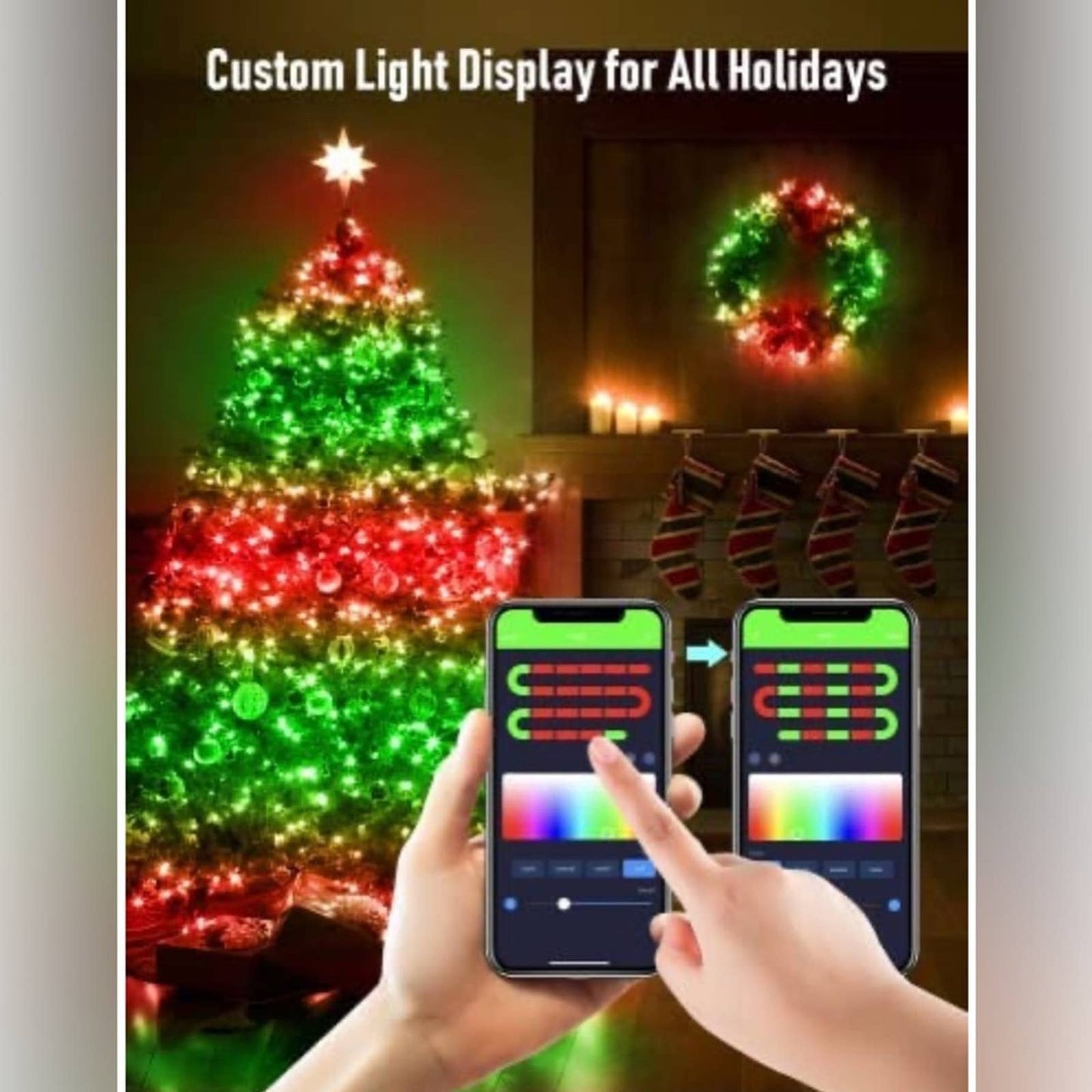 Fairy Lights Custom Mode 16’ Christmas App Control RGB Color Changing Mu…