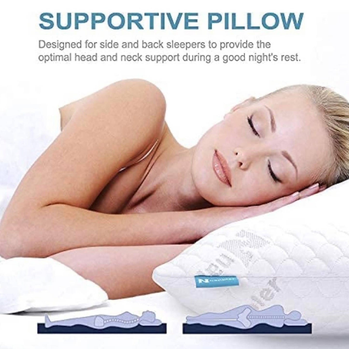 Nappler Premium Queen Pillow Hypoallergenic Adjustable Memory Foam #2