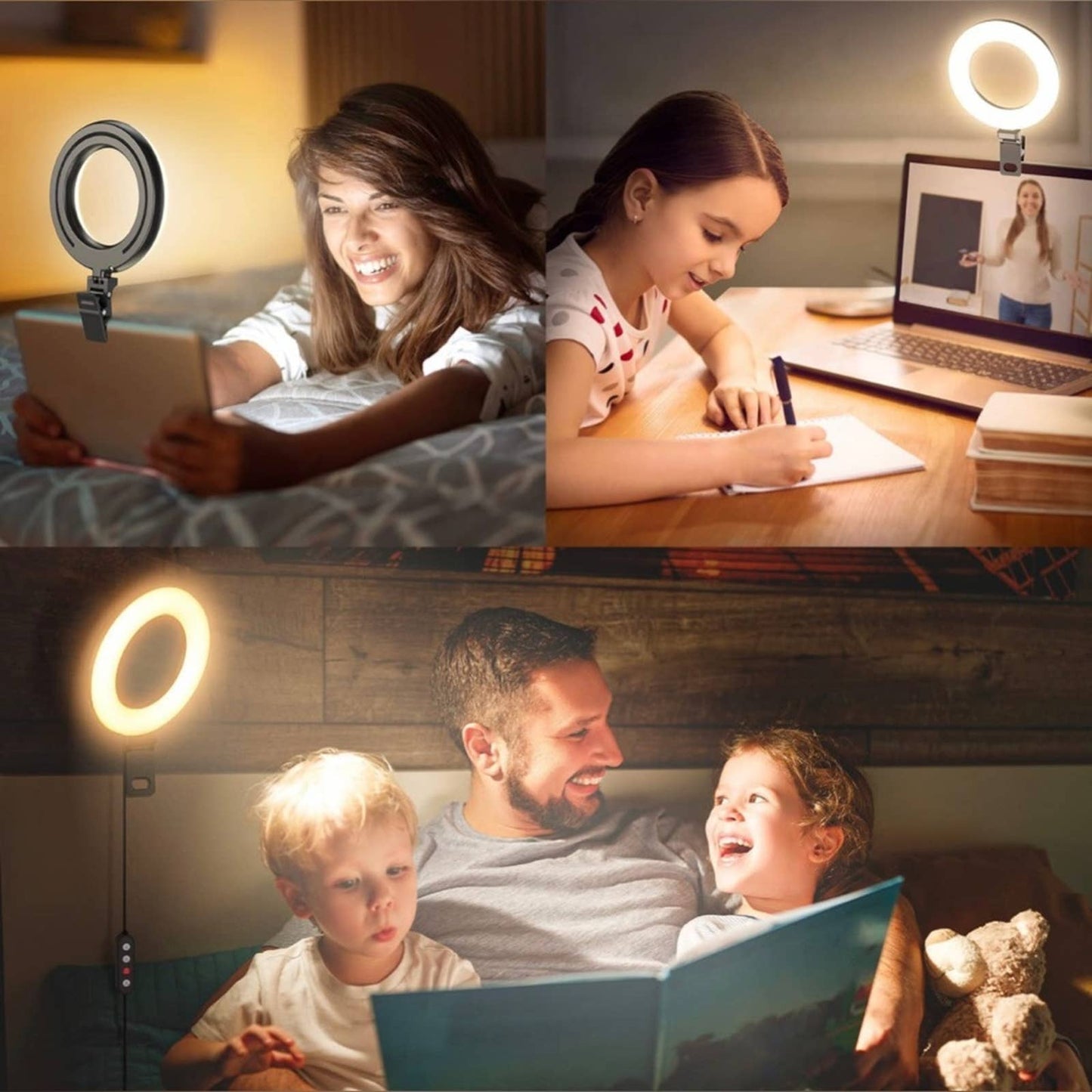 Kaiess Video Conference Lighting, 6.5" Clip on Ring Light for Computer Laptop