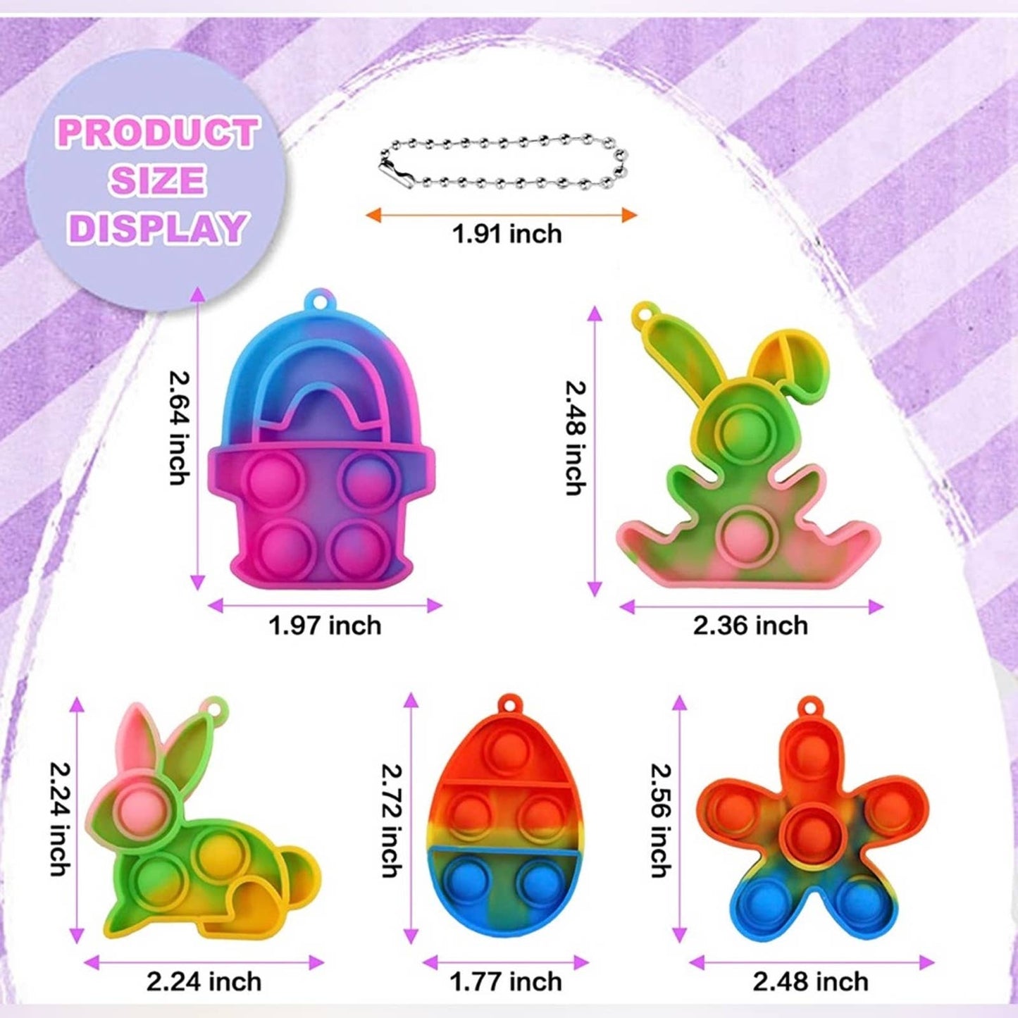 AHEYE 36Pcs Easter Mini Push Pop Bubble Fidget Toy