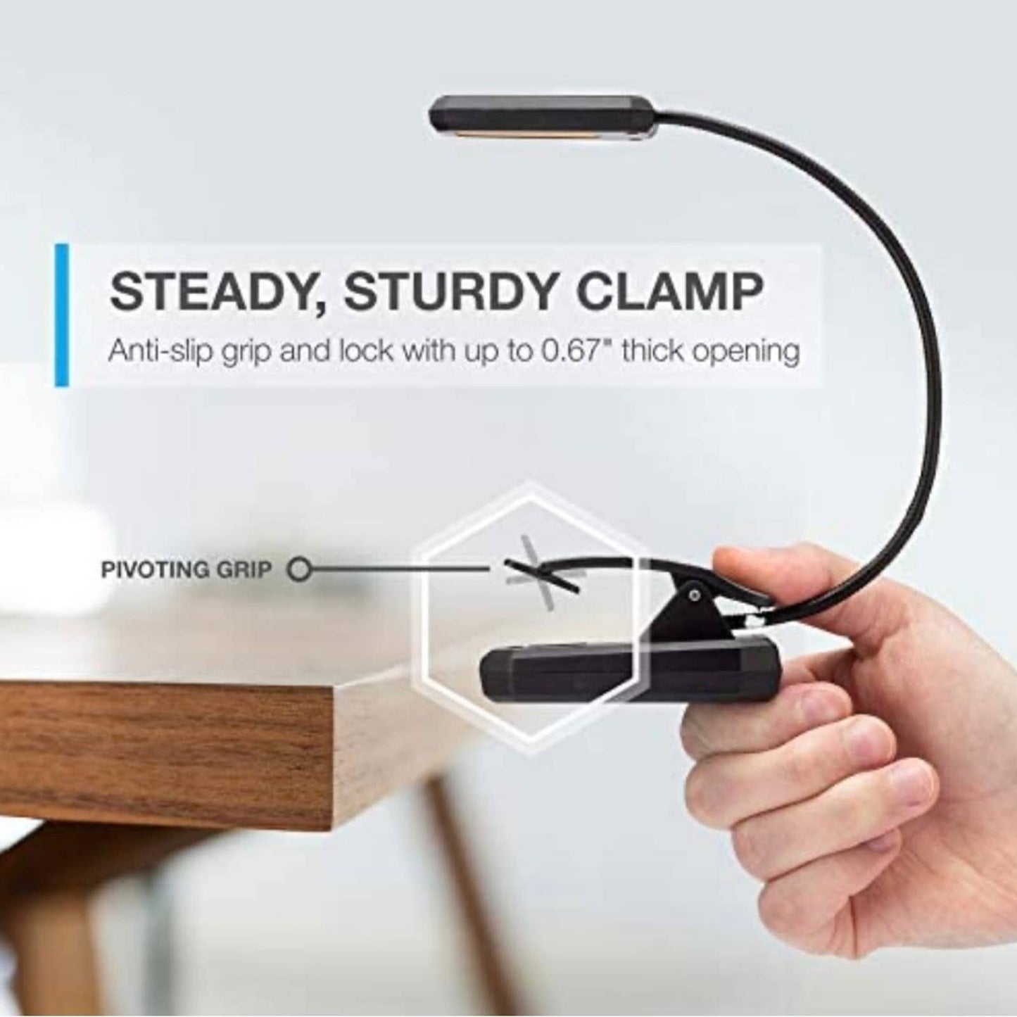 Book Light Pro, Rechargeable Reading Light, Book Light Warm Amber Light
