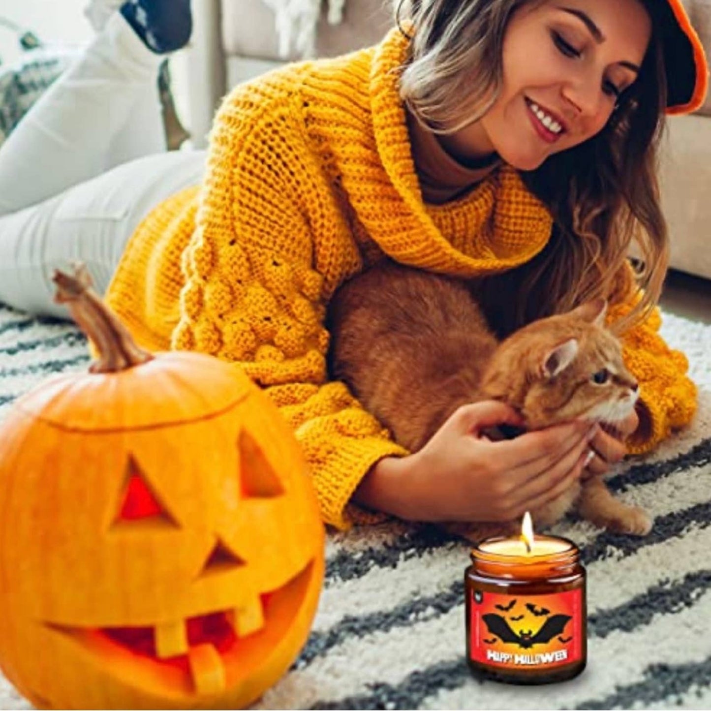 Happy Halloween Candle, Jasmine & Sandalwood, Halloween Candle
