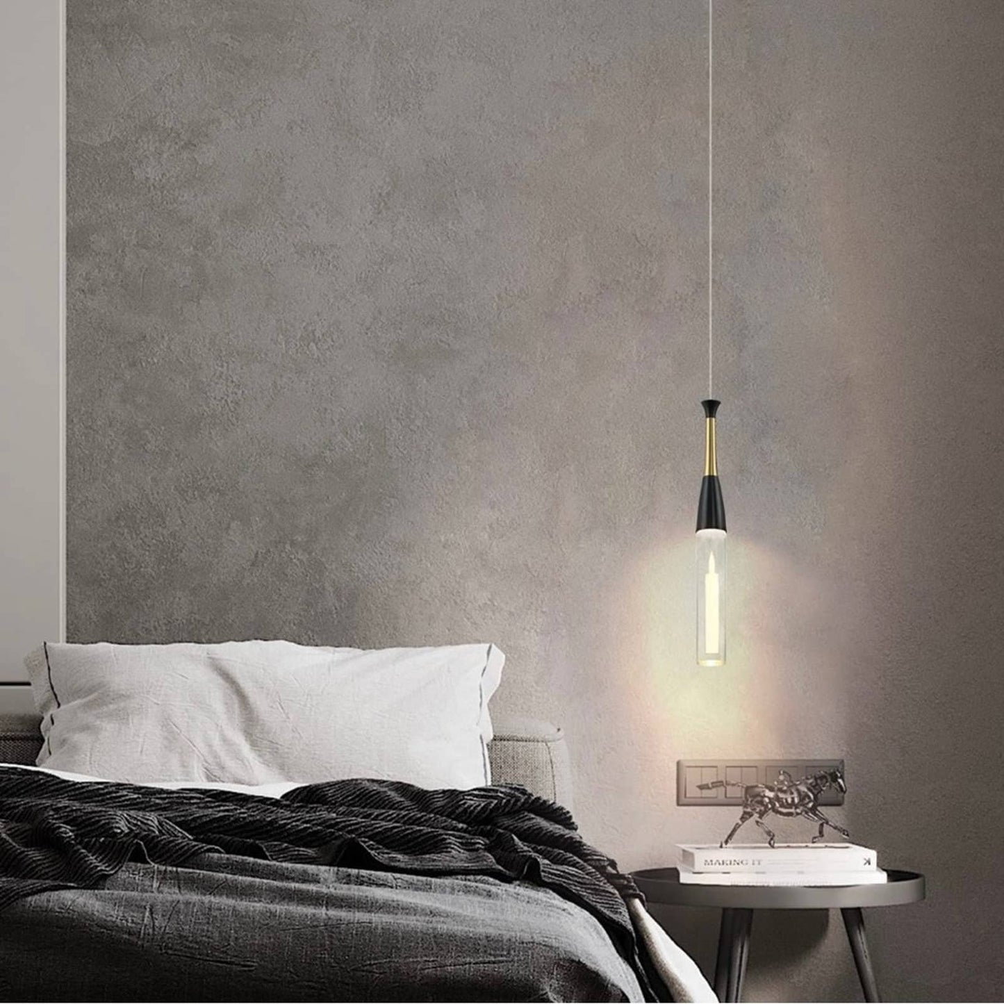 Pendant Light Fixtures 3D Carved Candle Decorative Crystal Pendant Light