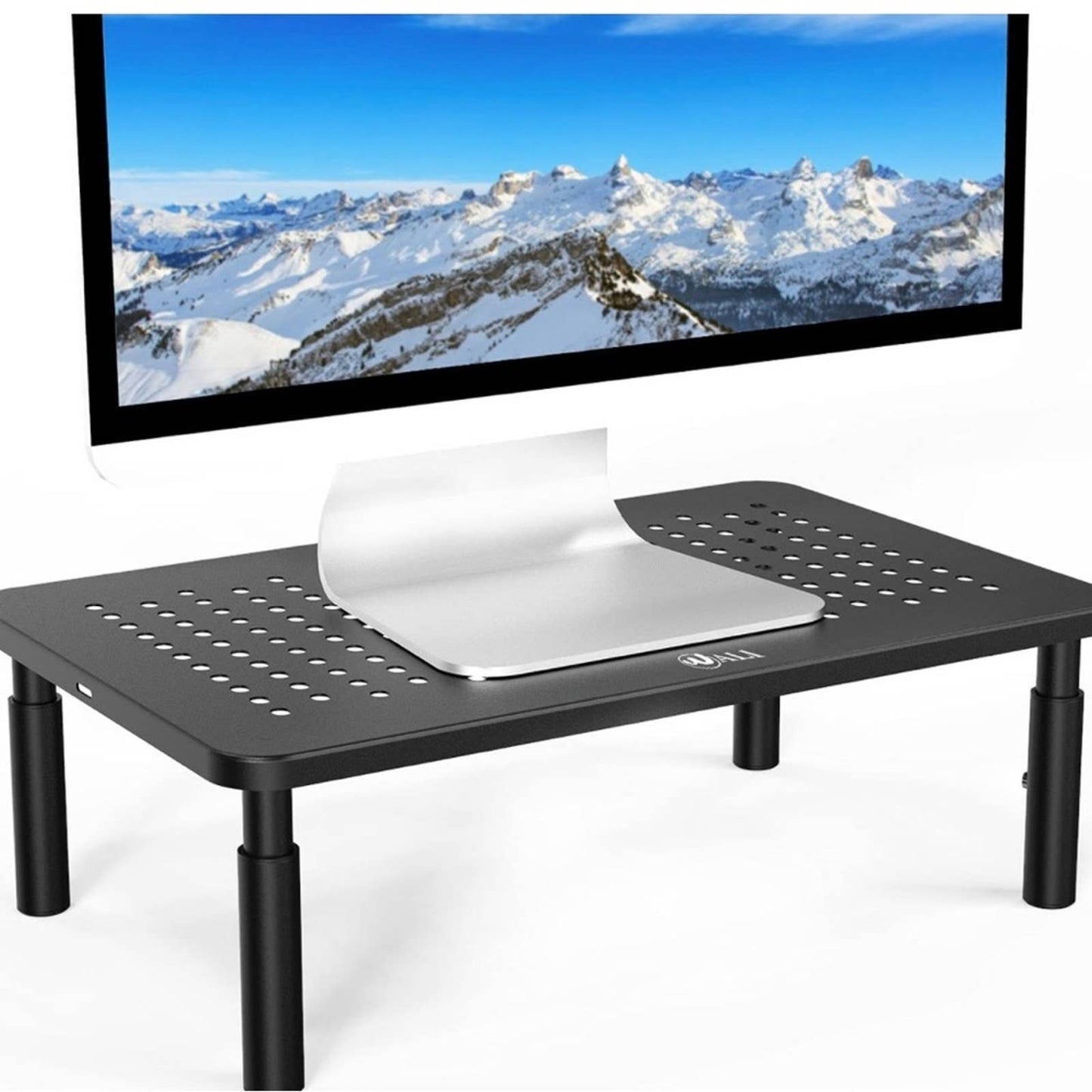 WALI Monitor Stand Riser, Adjustable Laptop Stand Riser Holder, 1 Pack, Black