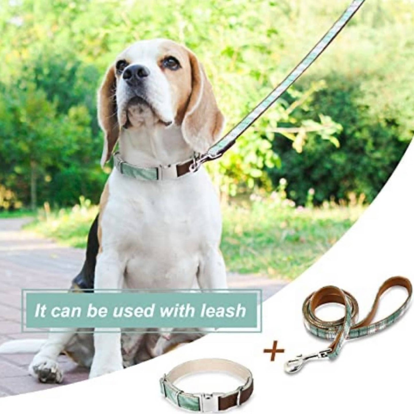 MOBA Pet Dog Collar Metal Buckle Adjustable Dog Collar Size Small Green