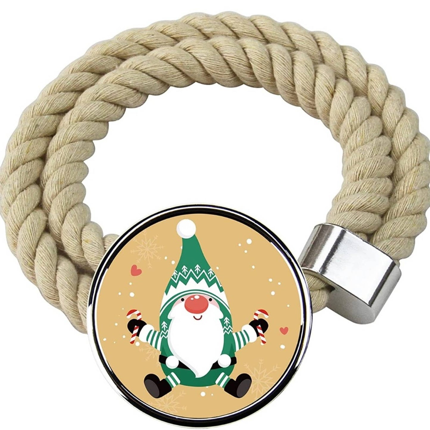 Porlau Christmas Curtain Tieback Cotton Rope Curtain Tie Backs Santa Dark Beige