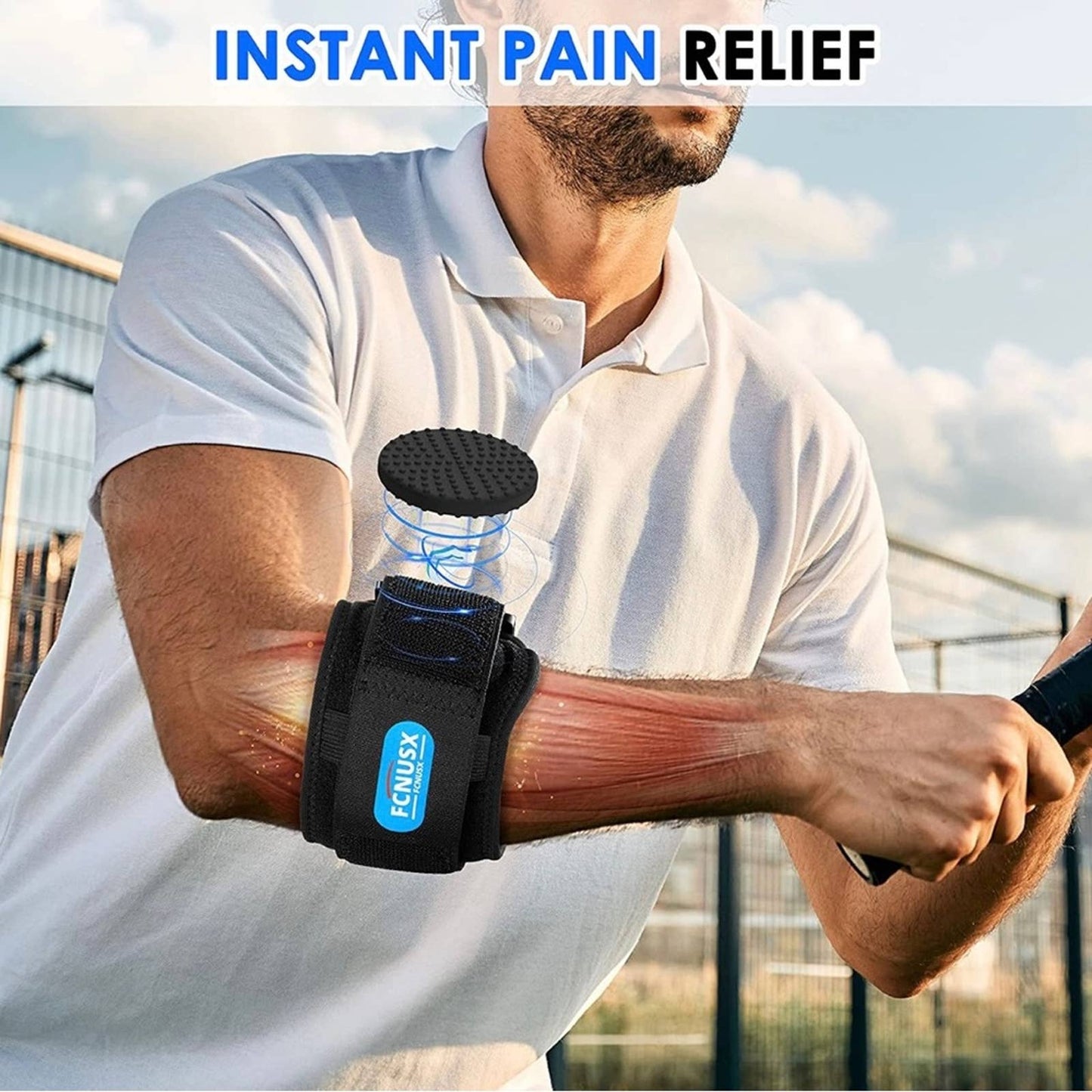 Elbow Brace for Tendonitis for Men & Women (Medium, Fits 7-11.5 Inches)