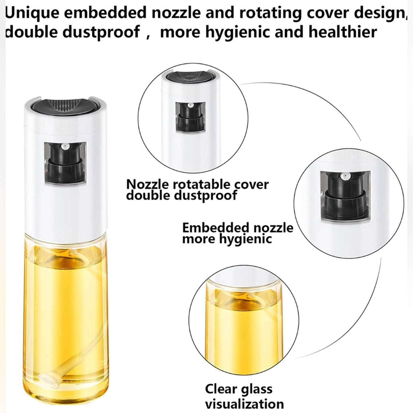 SweeHo Oil Sprayer for Cooking, Food-Grade Olive Oil Sprayer Mister 120ml