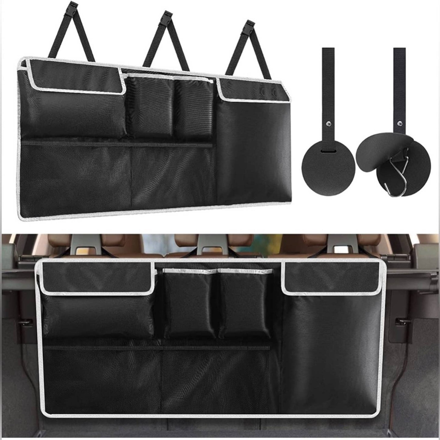 ANUINIT Trunk Organizer for Car Suv Truck Van, Hanging Car Trunk Organizer