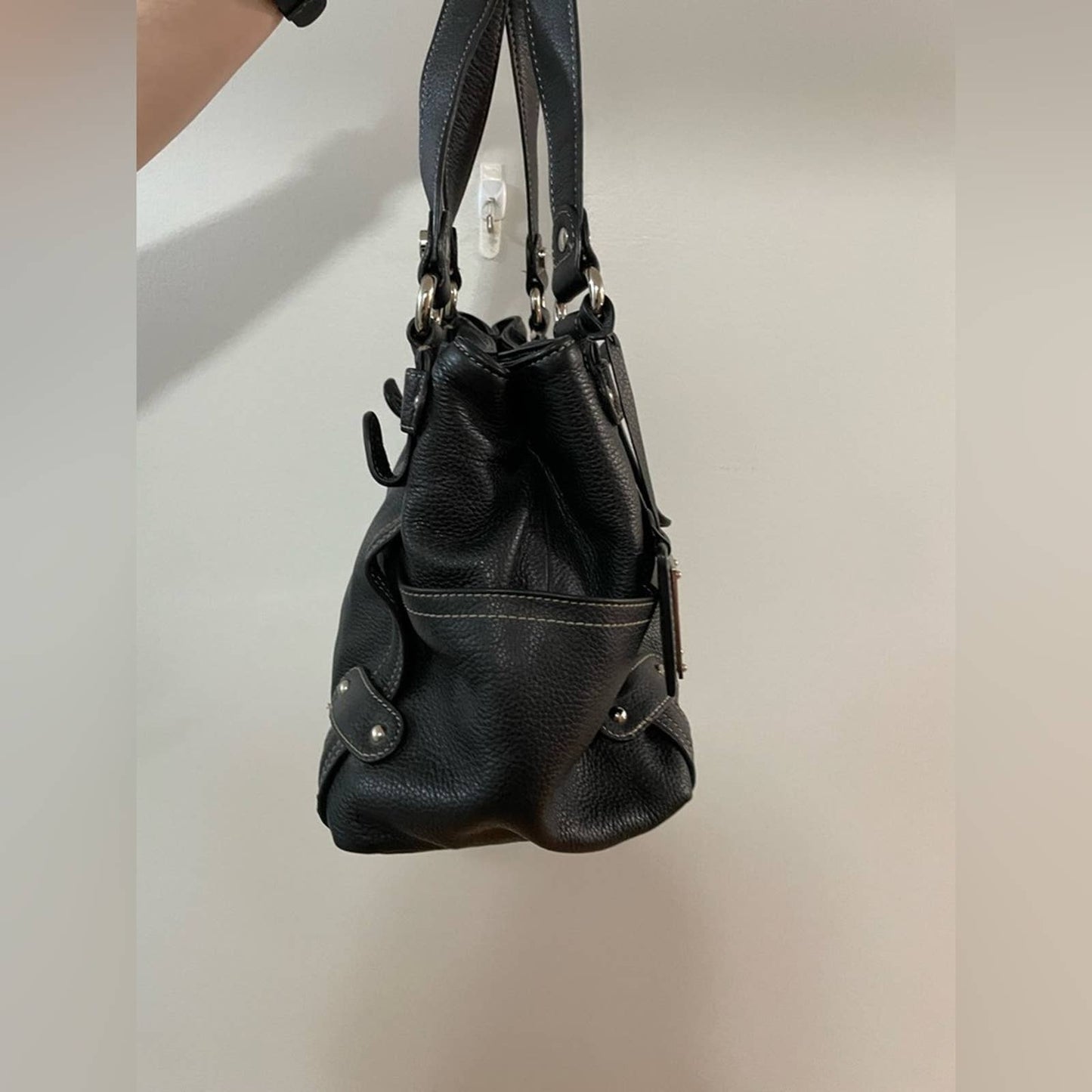 Tignanello Black Leather Hand Bag