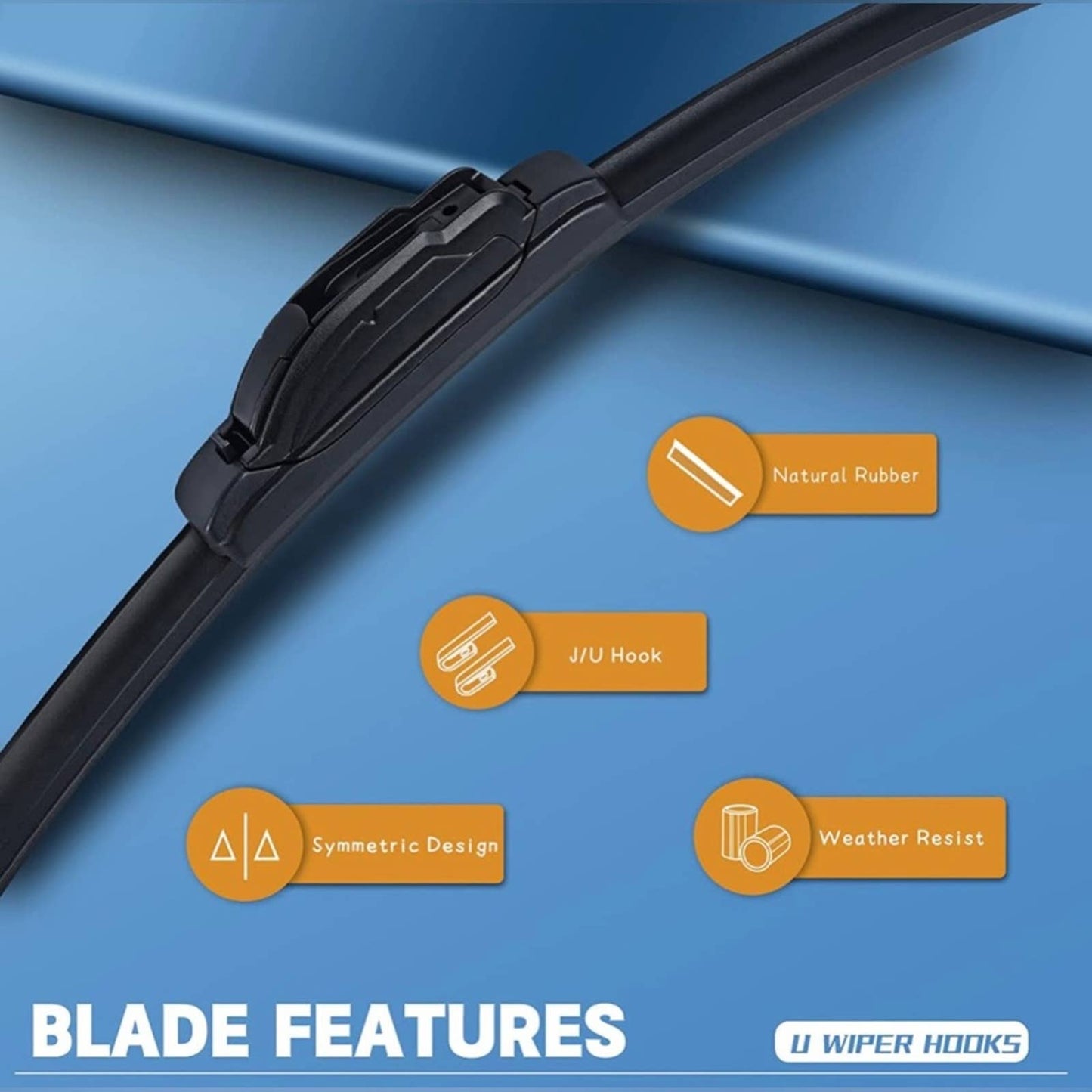 MIKKUPPA 22" + 22" Front Windshield Wiper Blade (Pack of 2)