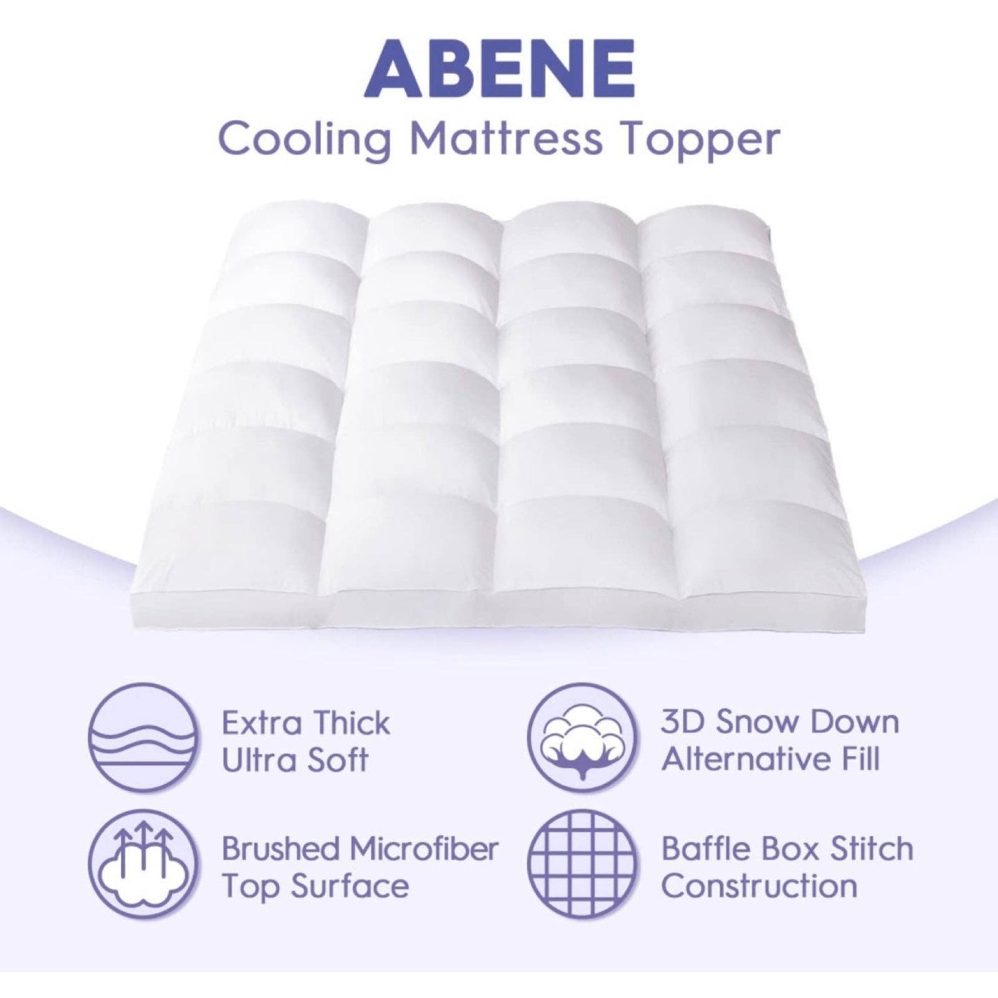 ABENE King Mattress Topper for Back Pain Relief, Extra Thick Mattress Pad Pillow