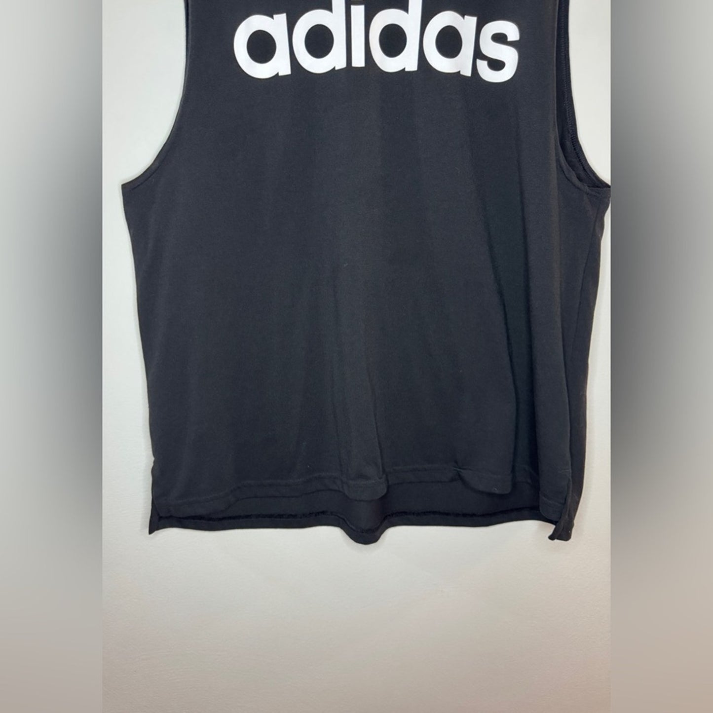 Pre-Owned LG Adidas Black Logo Graphic Tank Top