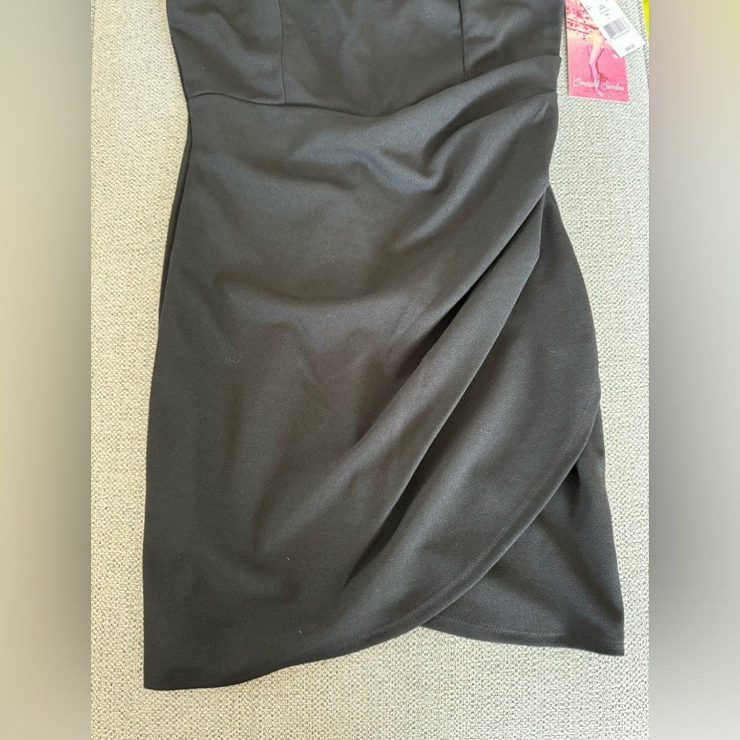 NWT LG Emerald Sundae Black Single Strap Dress