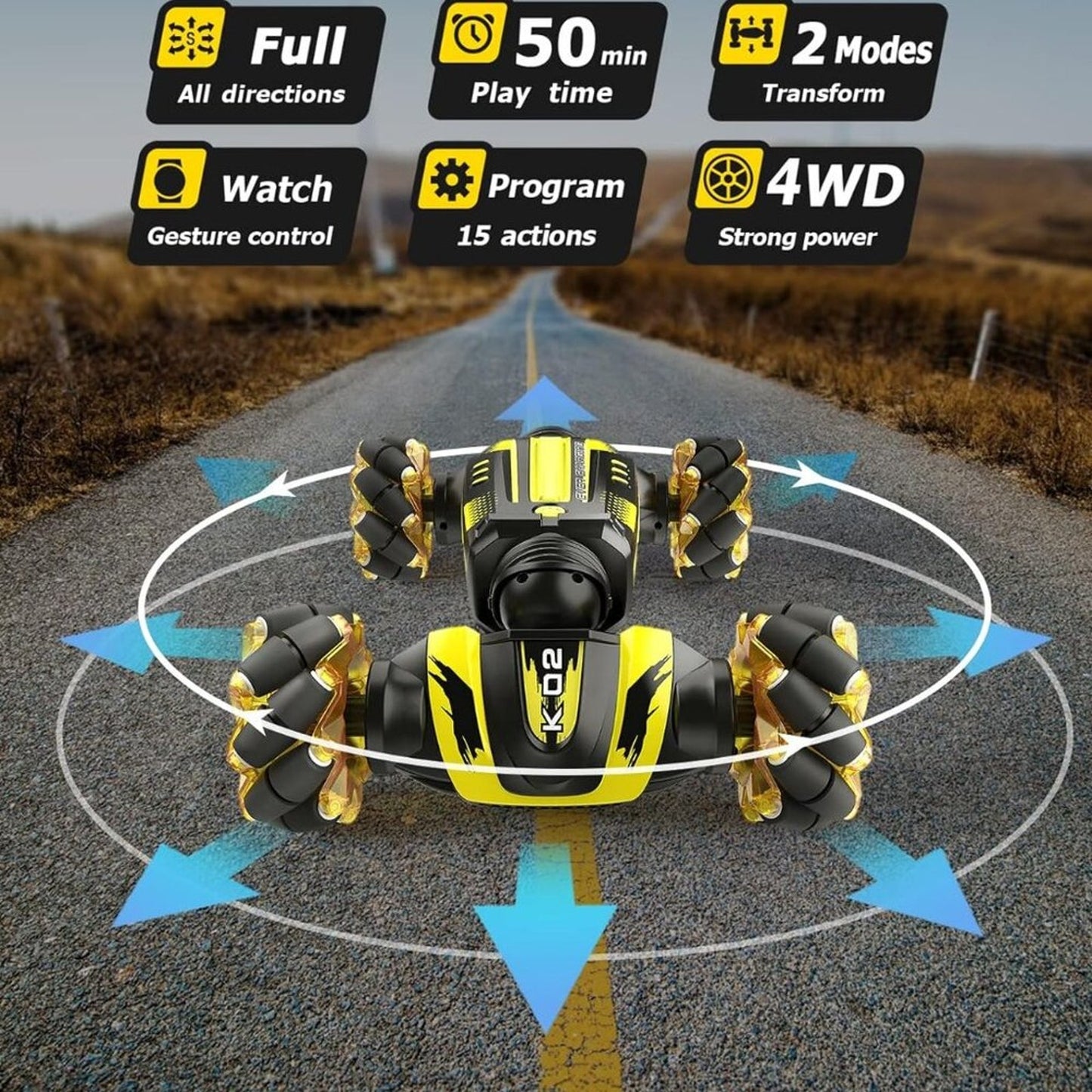 Gesture Sensing RC Stunt Car, 1:12 Large Drifting Remote Control Car