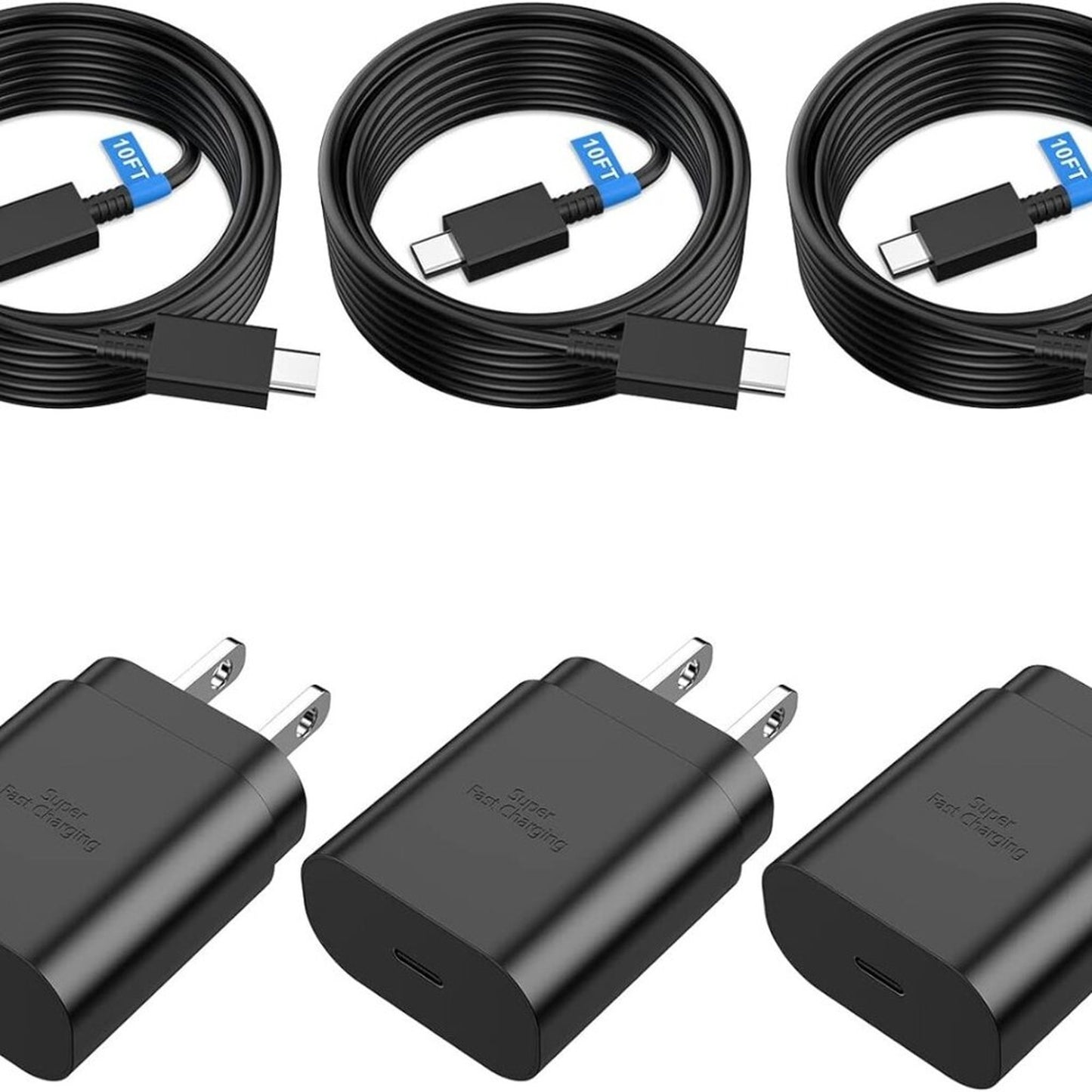 Galaxy S24 Ultra Charger Super Fast Charging, 3 Pack 25W USB C Wall Chargers