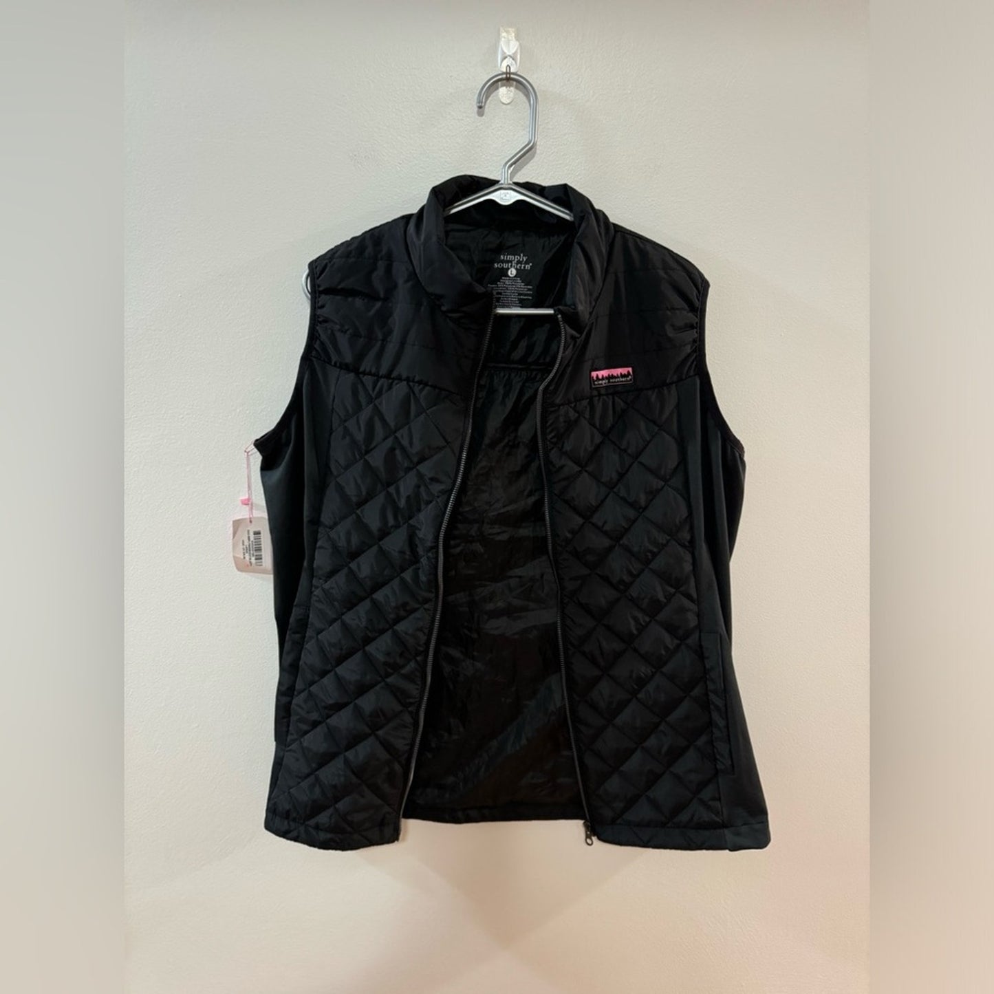 NWT LG Simply Southern Black Puffer Vest