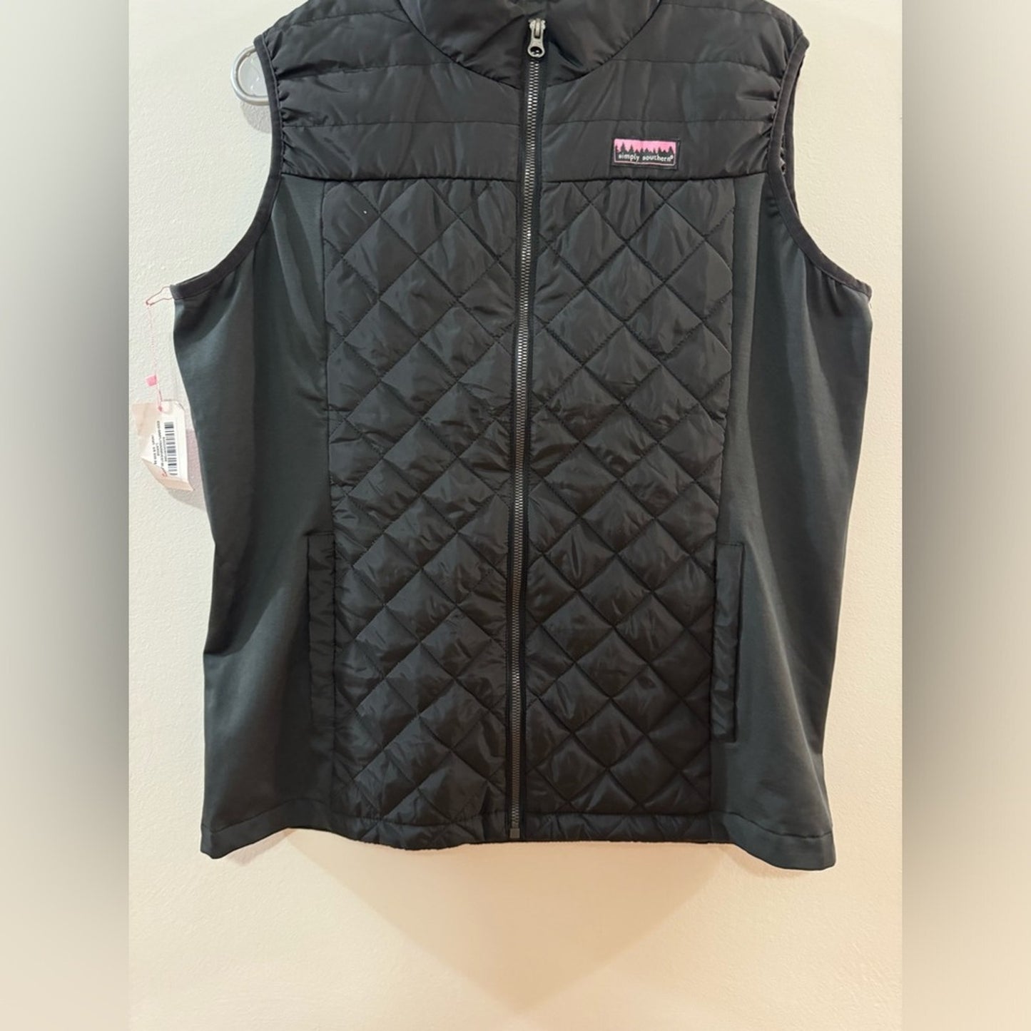 NWT LG Simply Southern Black Puffer Vest