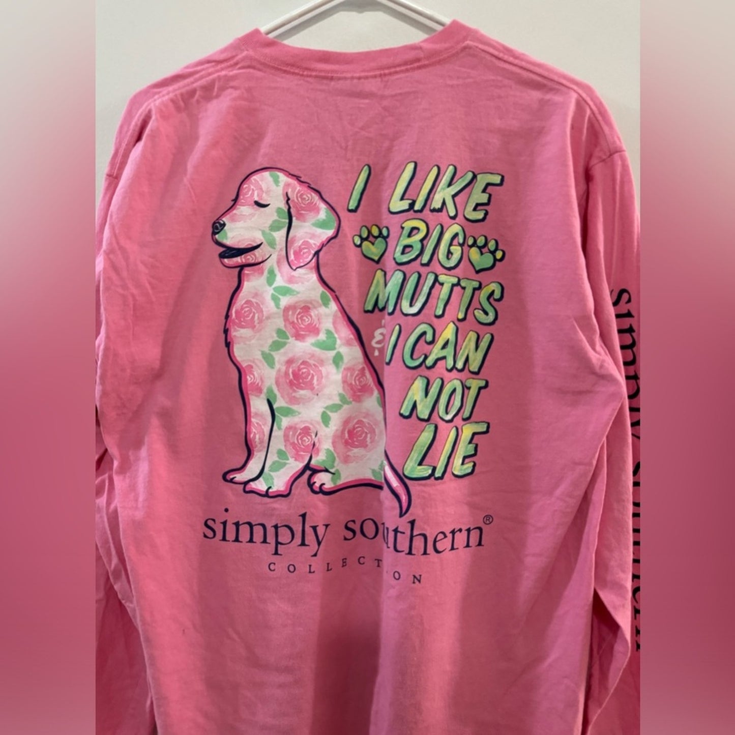 Pre-Owned LG Simply Southern Pink Dog Long Sleeve Shirt