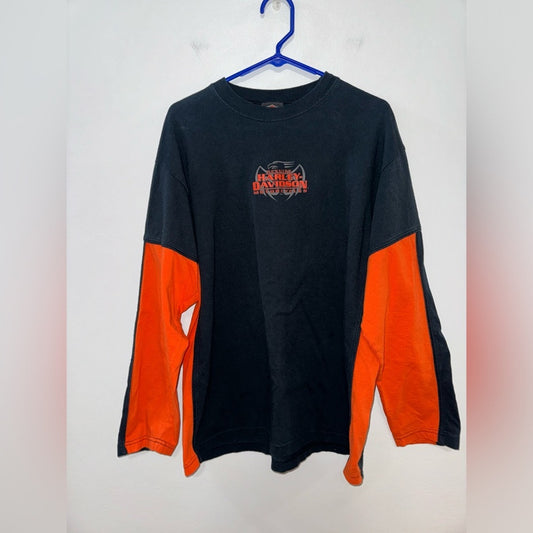 XL Harley Davidson Black/Orange Bluegrass Louisville LY 2004 Long Sleeve Shirt