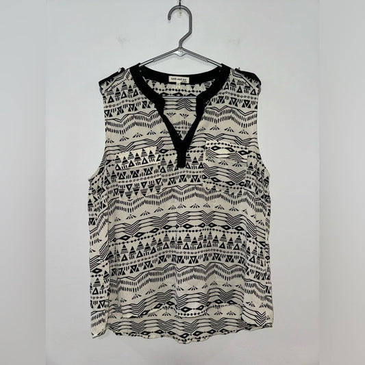 Pre-Owned LG Faith and Joy Los Angeles Black and White Patterned Tank Top