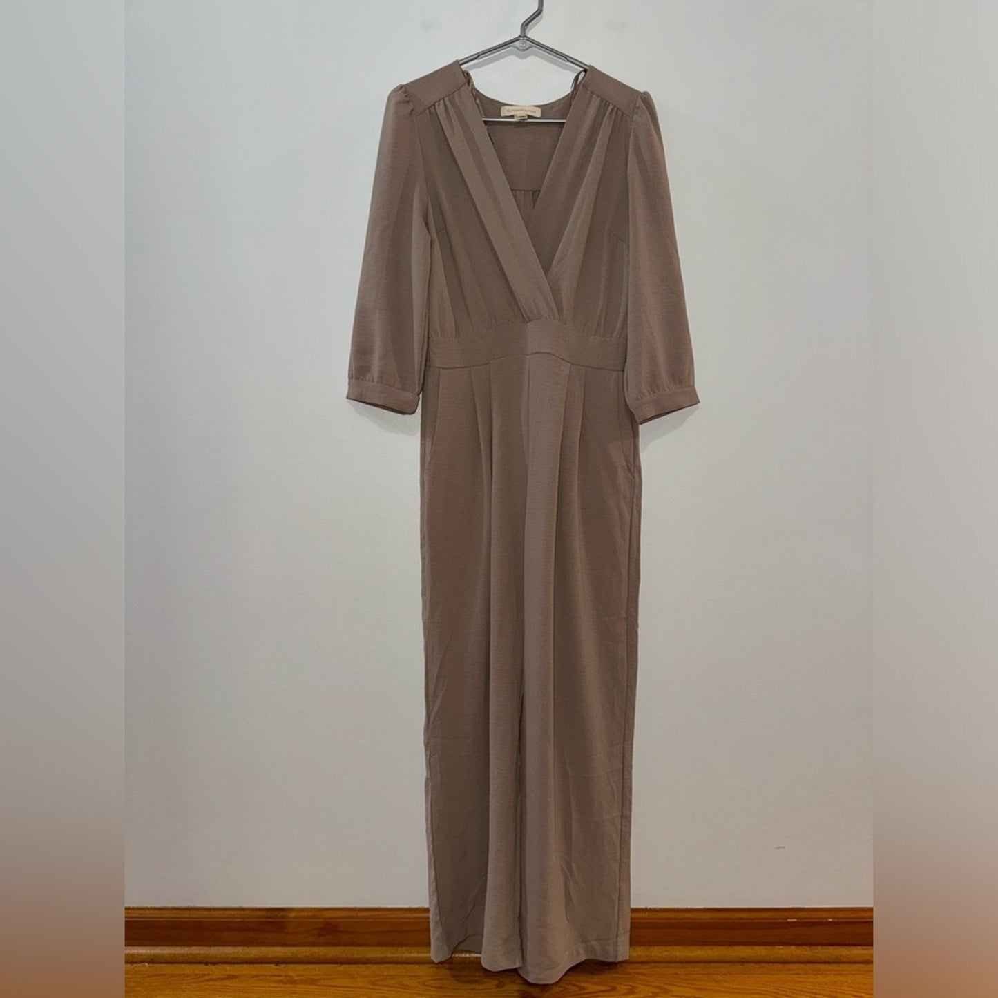 Pre-Owned LG Monteau Los Angeles Brown Long Sleeve Flowy Jumpsuit