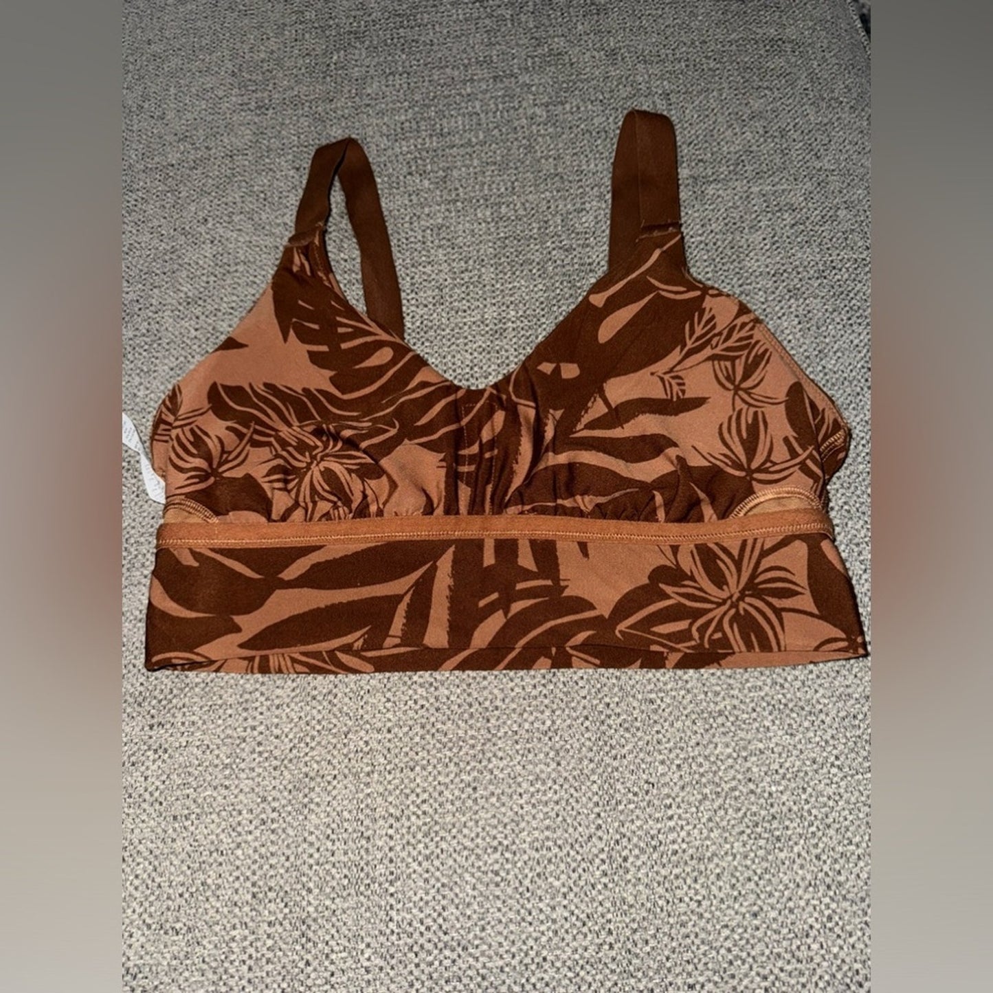 Pre-Owned MD Offline by Aerie Brown Palm Leaf Sports Bra