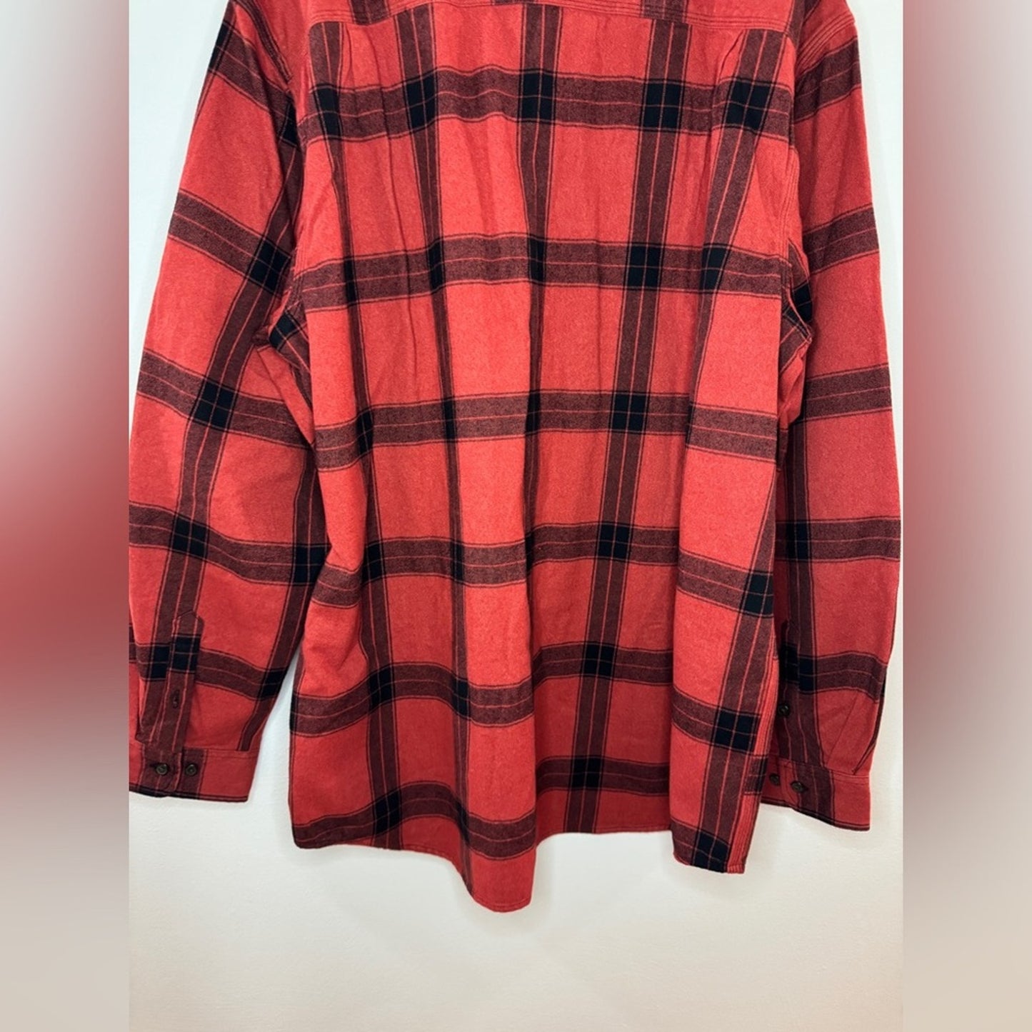 NWT XL Tall Carhartt Red and Black Heavyweight Loose Fit Flannel