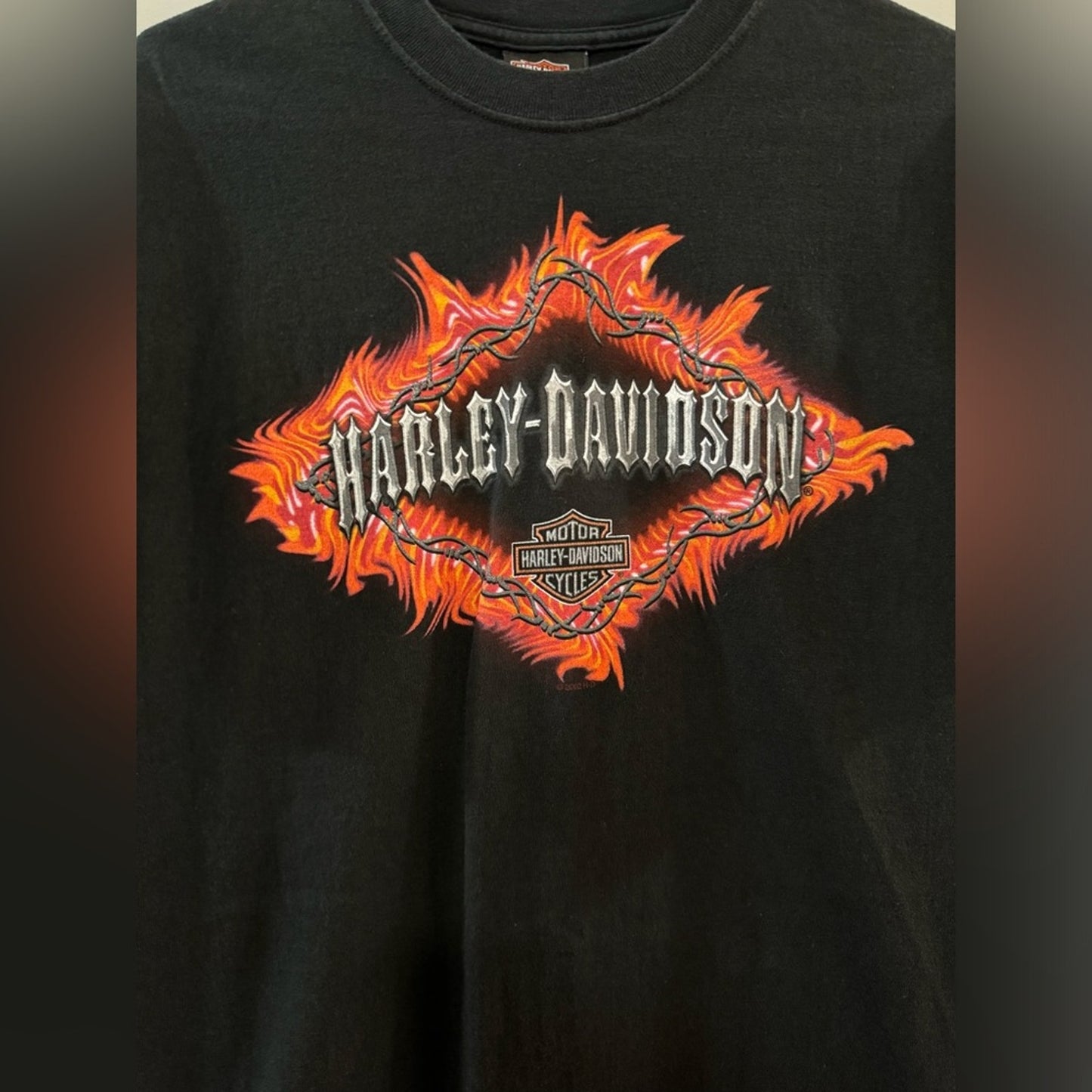 MD Harley Davidson Black Barbed wire Mile High Aurora, CO Short Sleeve Shirt