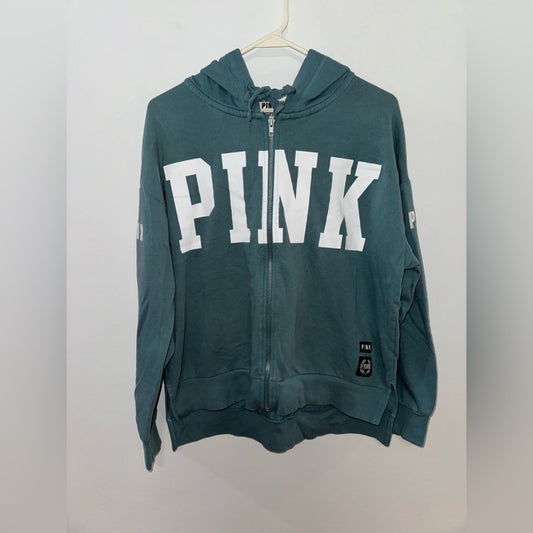 Pre-Owned MD PINK Victoria’s Secret Teal Zip-Up Logo Jacket