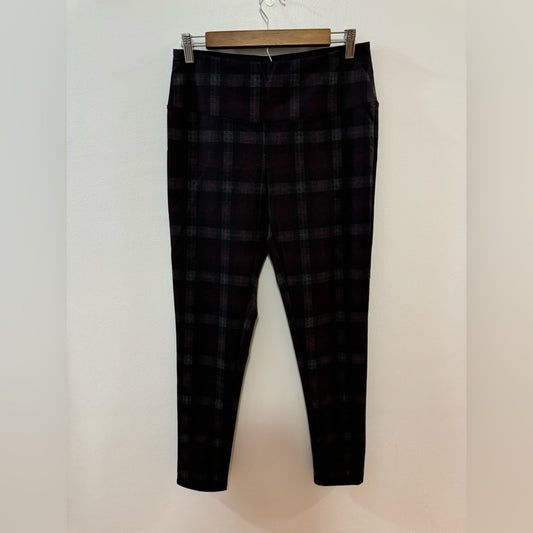 Pre-Owned MD Alexander Jordan Black and Grey Plaid Leggings