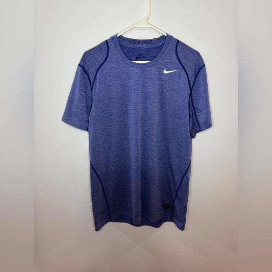 Pre-Owned LG Nike Pro Dri-Fit Heather Purple Fitted Athletic Shirt