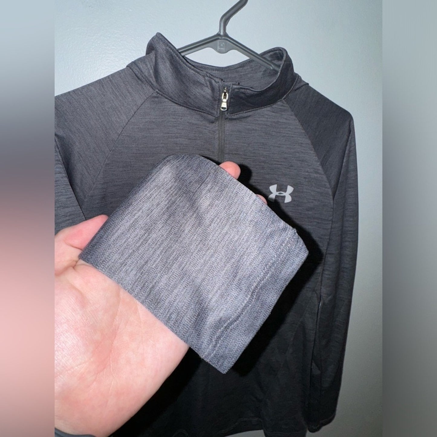 Pre-Owned MD Under Armour Grey Quarter Zip Long Sleeve Top