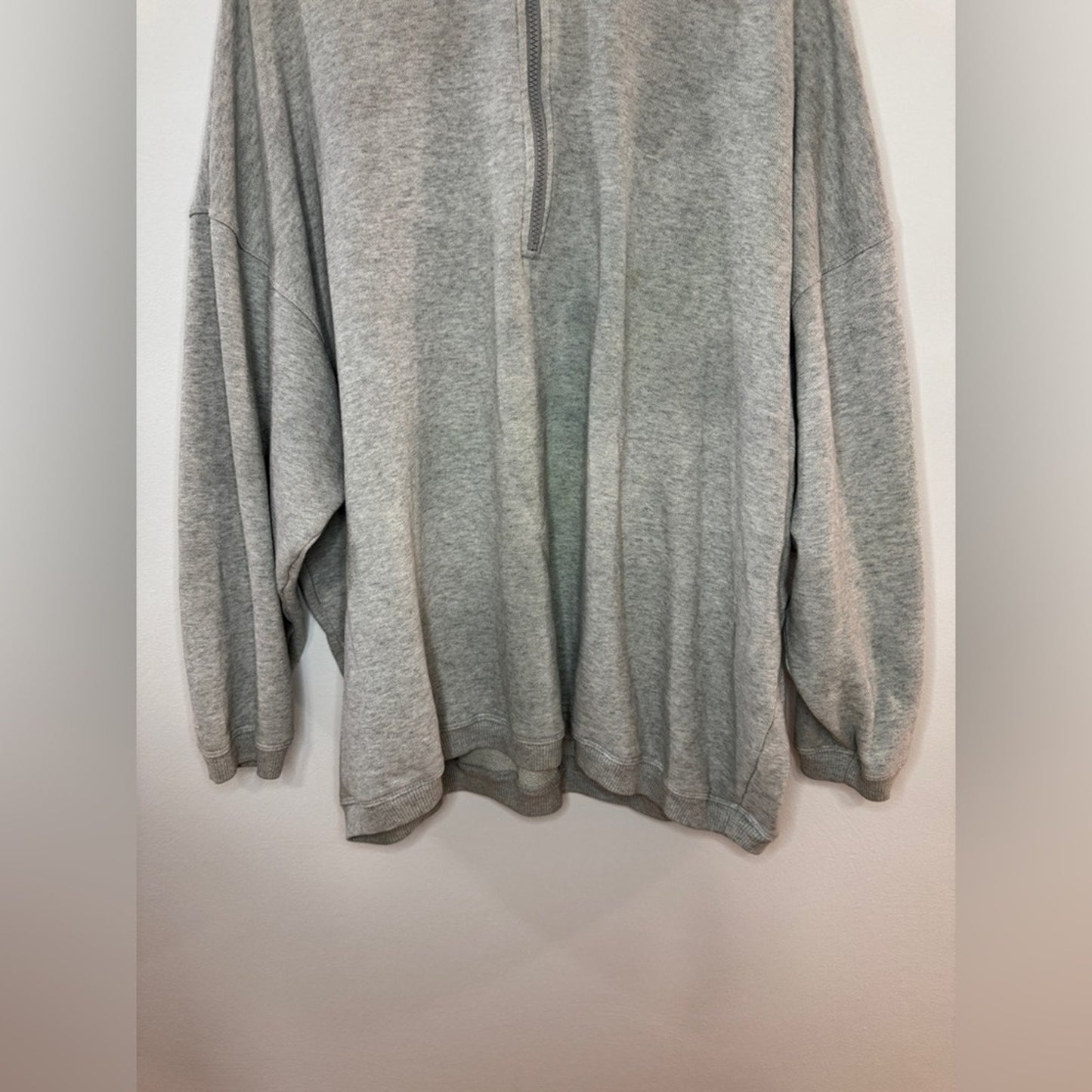 Pre-Owned XL Aerie Heather Grey Oversized Quarter Zip Sweatshirt