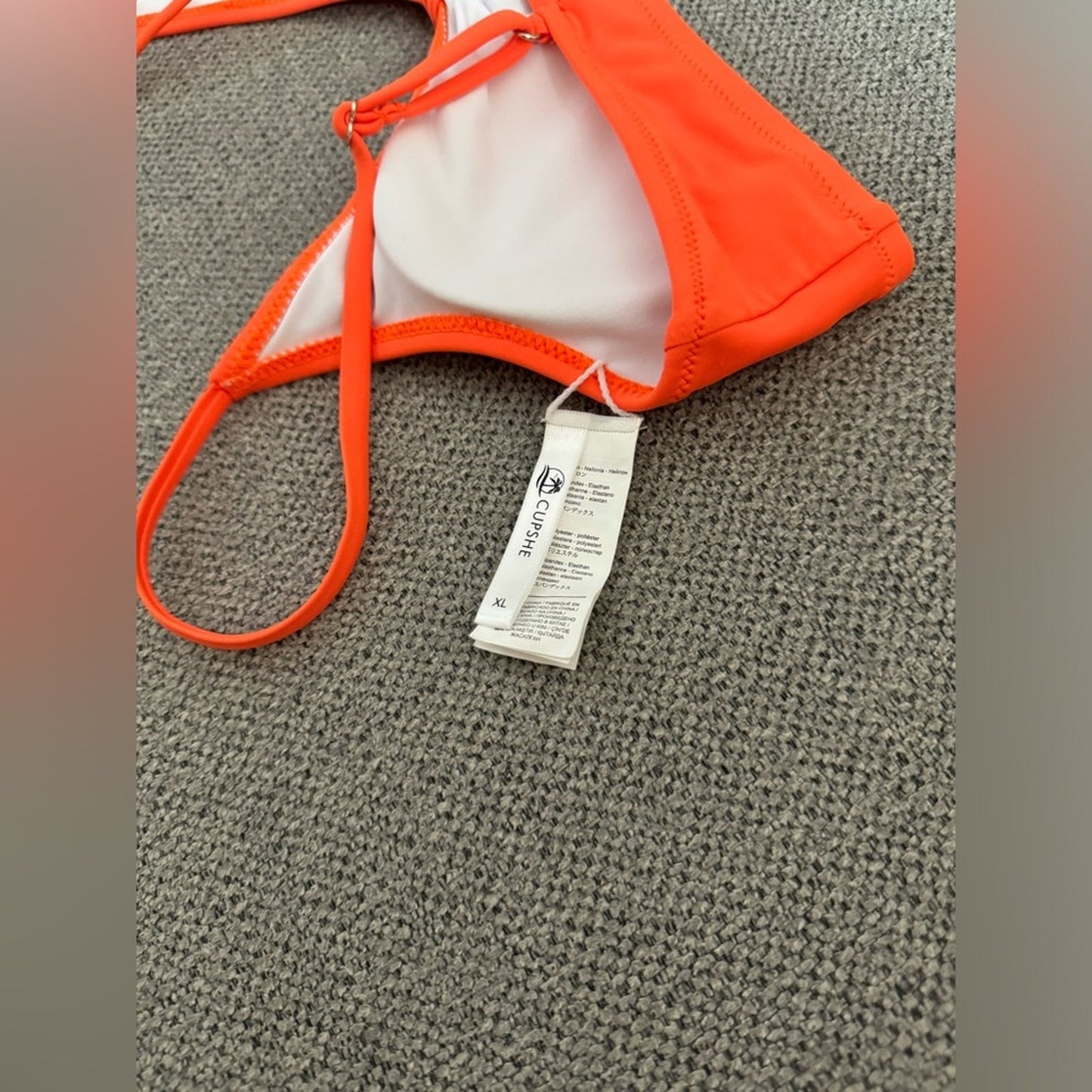 Pre-Owned XL Cupshe Orange Front Tie Bikini Top