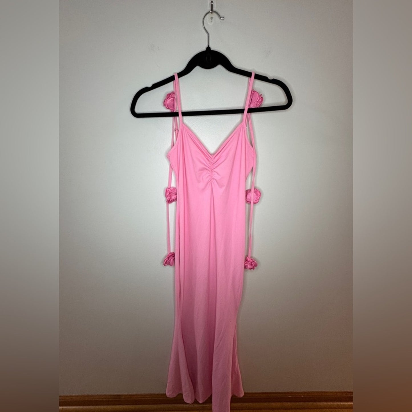 Pre-Owned SM SHEIN Pink Bodycon Long Flower Dress