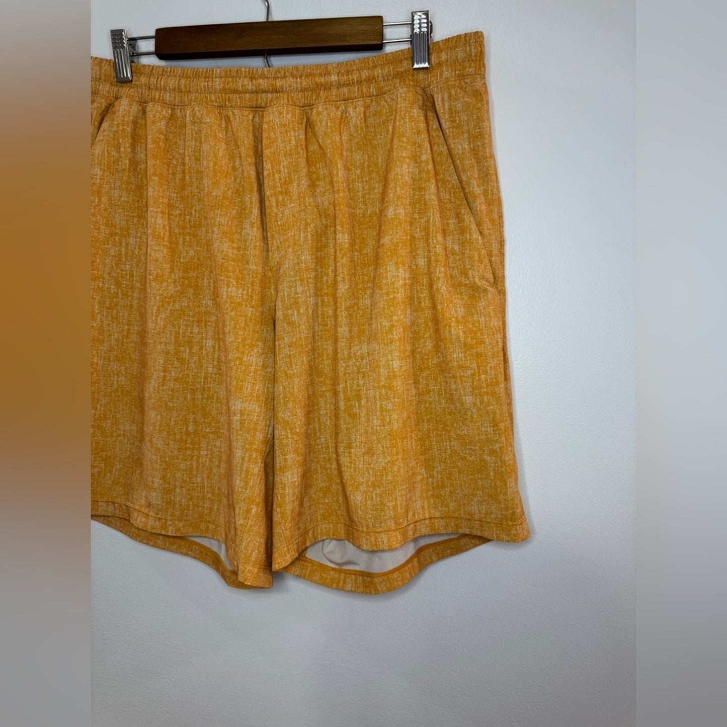 Rare XL Lululemon Yellow and Grey 9” Inseam Linerless Pace Breaker Shorts