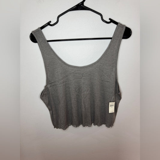 BNWT XL Aerie Grey Ribbed Tank Top