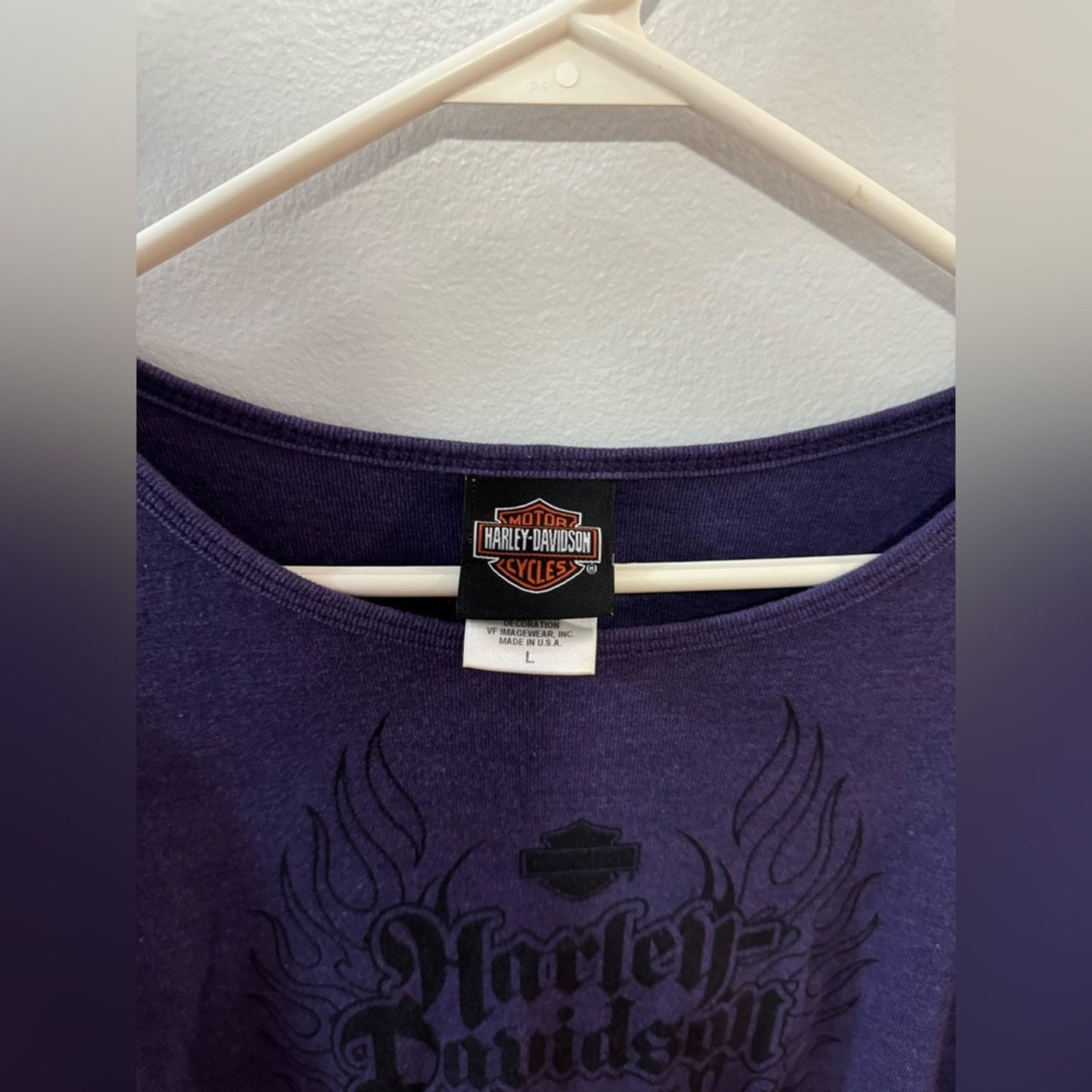 LG Harley Davidson Purple 2001 Battlefield Gettysburg, PA Long Sleeve Shirt