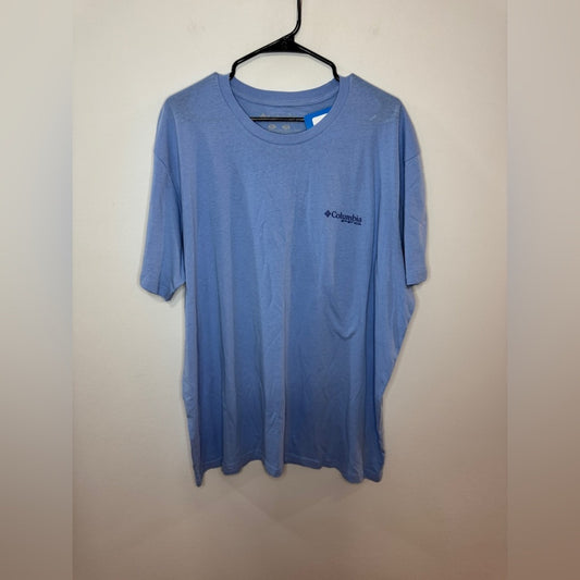 NWT XL Columbia Blue PFG Performance Fishing Gear Graphic T-Shirt