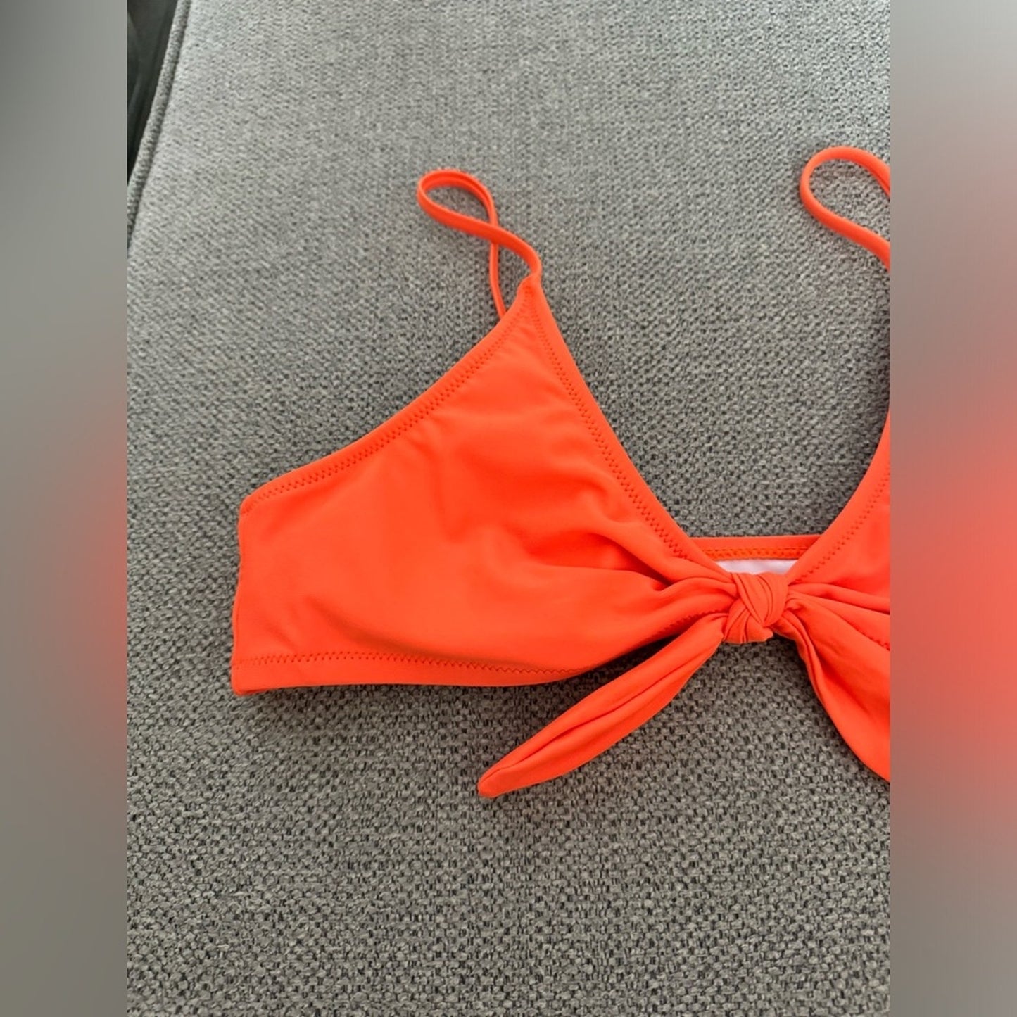 Pre-Owned XL Cupshe Orange Front Tie Bikini Top