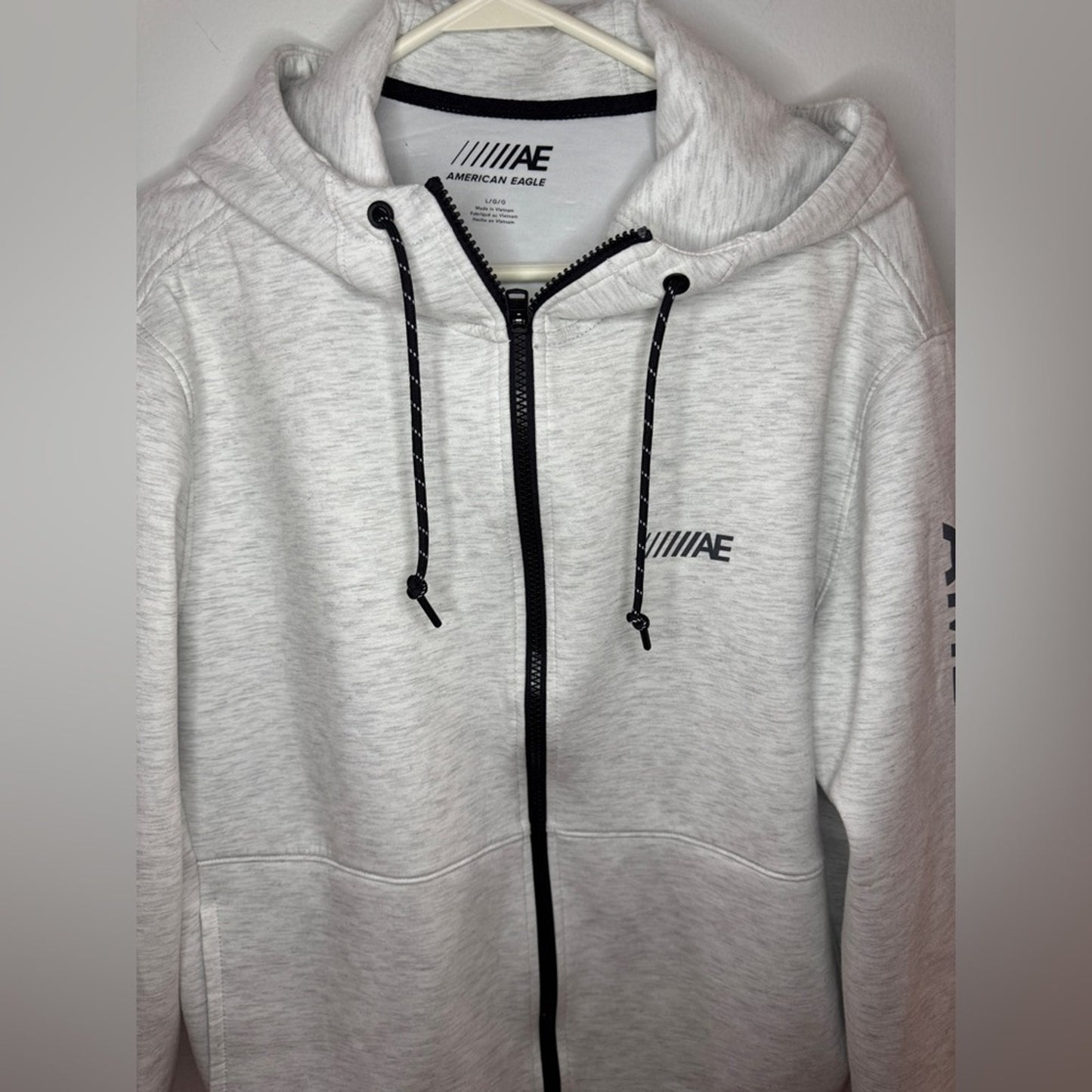 Pre-Owned LG American Eagle Light Heather Grey Athletic Zip Up Hoodie