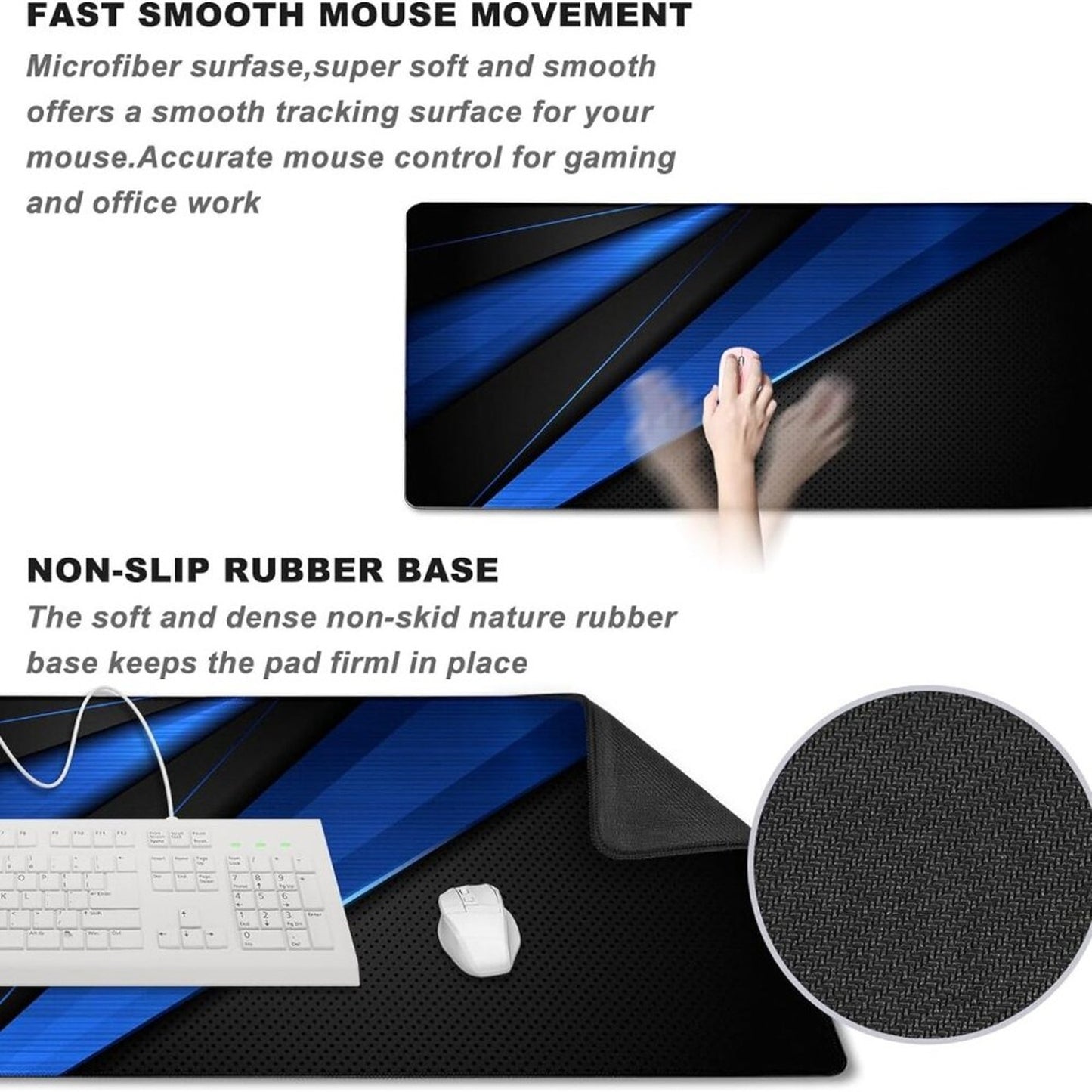 Desk Pad, Large Gaming Mouse Pad,Extended Keyboard Mouse Mat Desk Pad