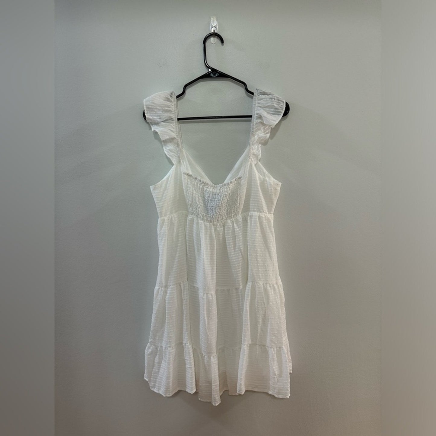 NWT Altard State White Ruffle Front Tie Dress