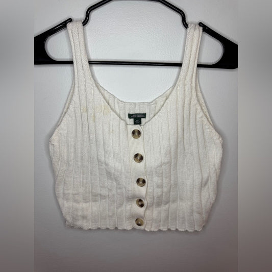 Pre-Owned XXL Wild Fable White Ribbed Knitted Tank Top