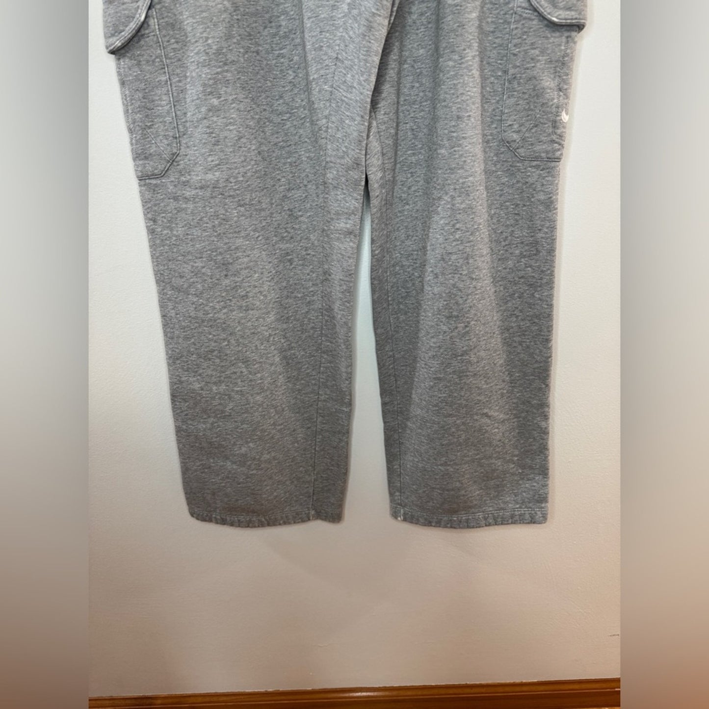 XL Nike The Athletic Department Vintage Heather Grey Loose Cargo Sweatpants