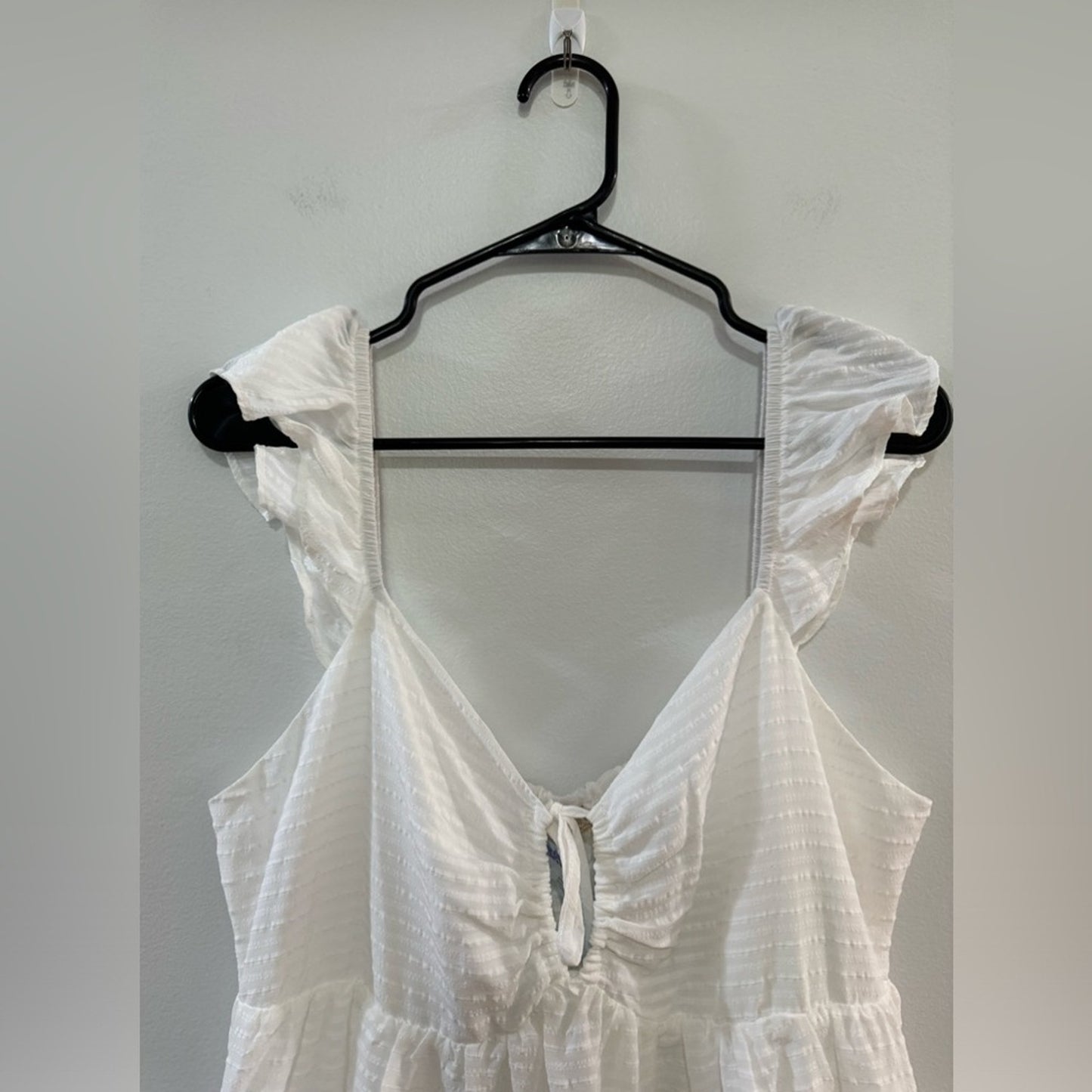 NWT Altard State White Ruffle Front Tie Dress