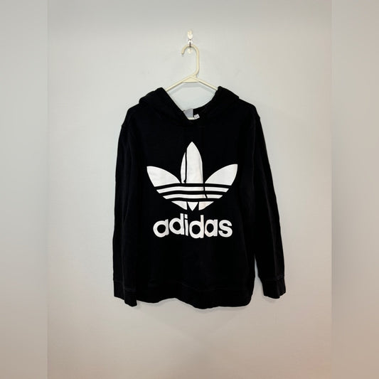 Pre-Owned XL Adidas Black Graphic Logo Heavy Weight Hoodie