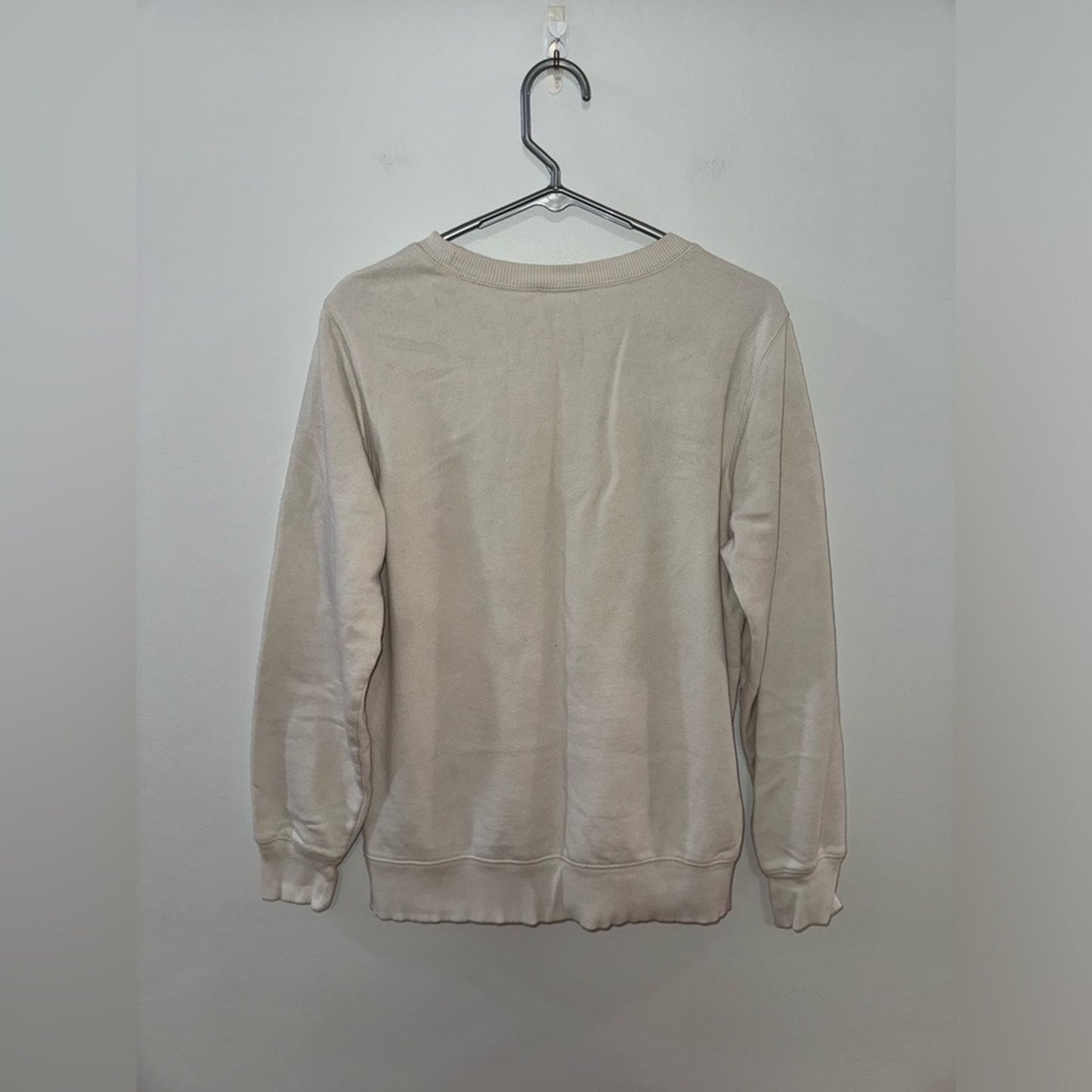 Pre-Owned MD The North Face White Logo Crewneck