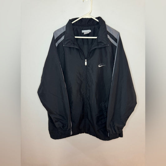 Pre-Owned XL Nike Vintage Black and Grey Zip Up Windbreaker Jacket